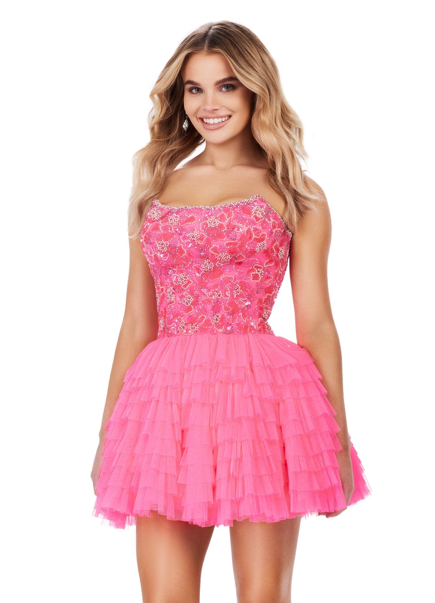 ASHLEYlauren 4671 - Hot Pink Flirt Prom & Pageant ASHLEYlauren 4671 - Hot Pink Flirt Prom & Pageant