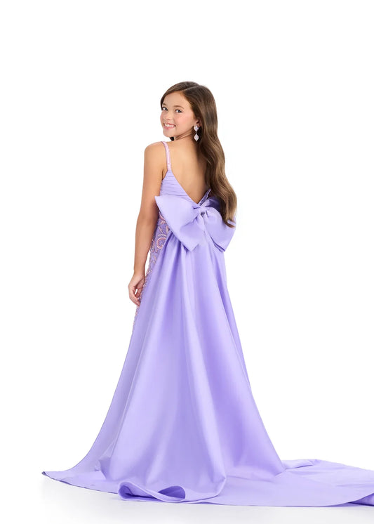 ASHLEYlauren Kids Beaded Taffeta Jumpsuit 8292