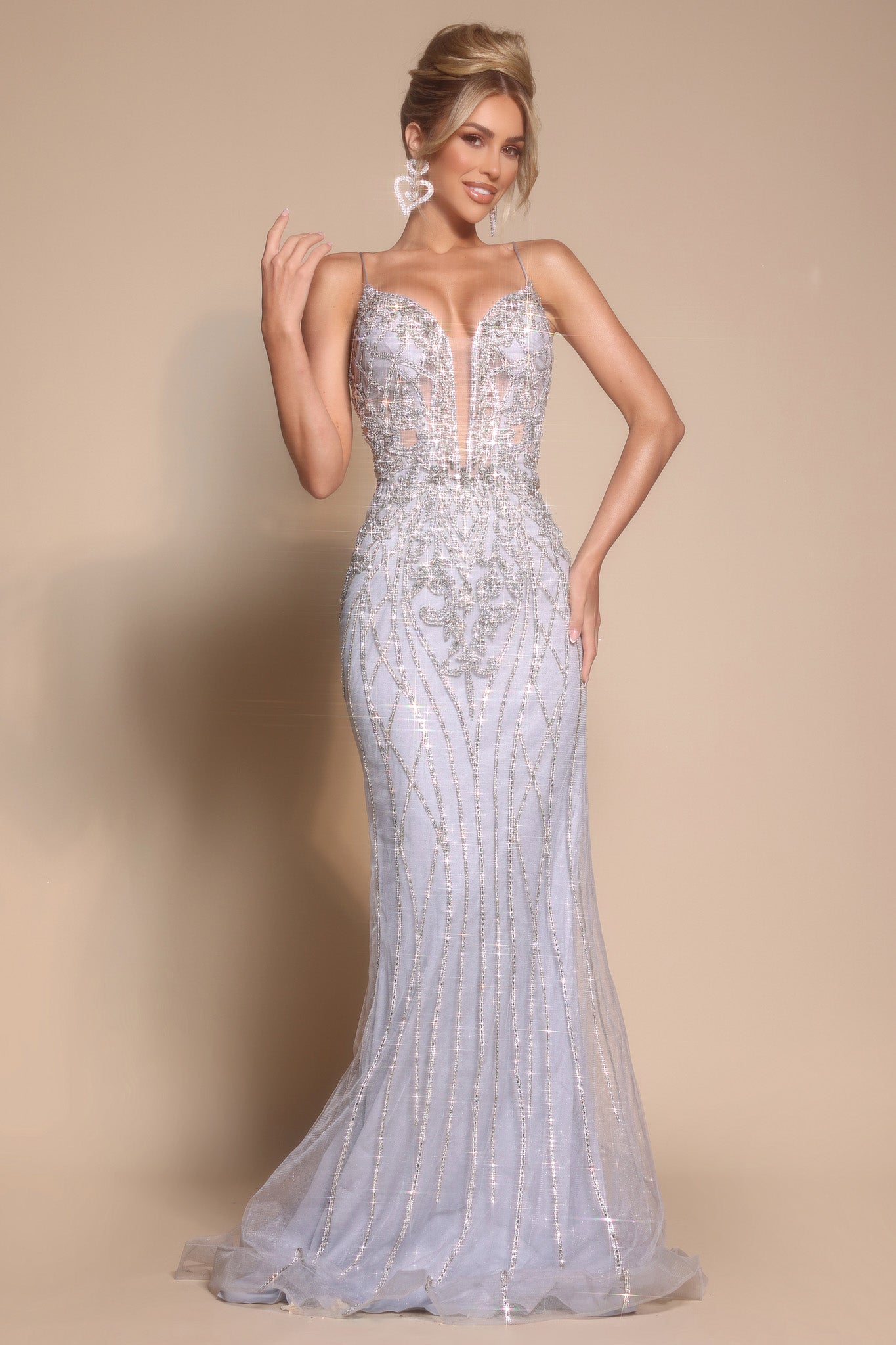 Portia and Scarlett Silver Prom Dress PS26033