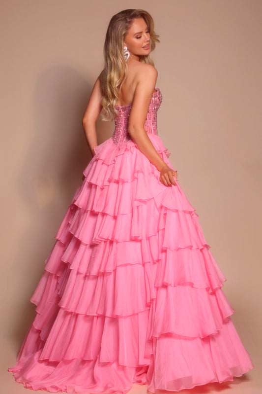 Portia and Scarlett Strapless Corset A-line Prom Dress PS26037