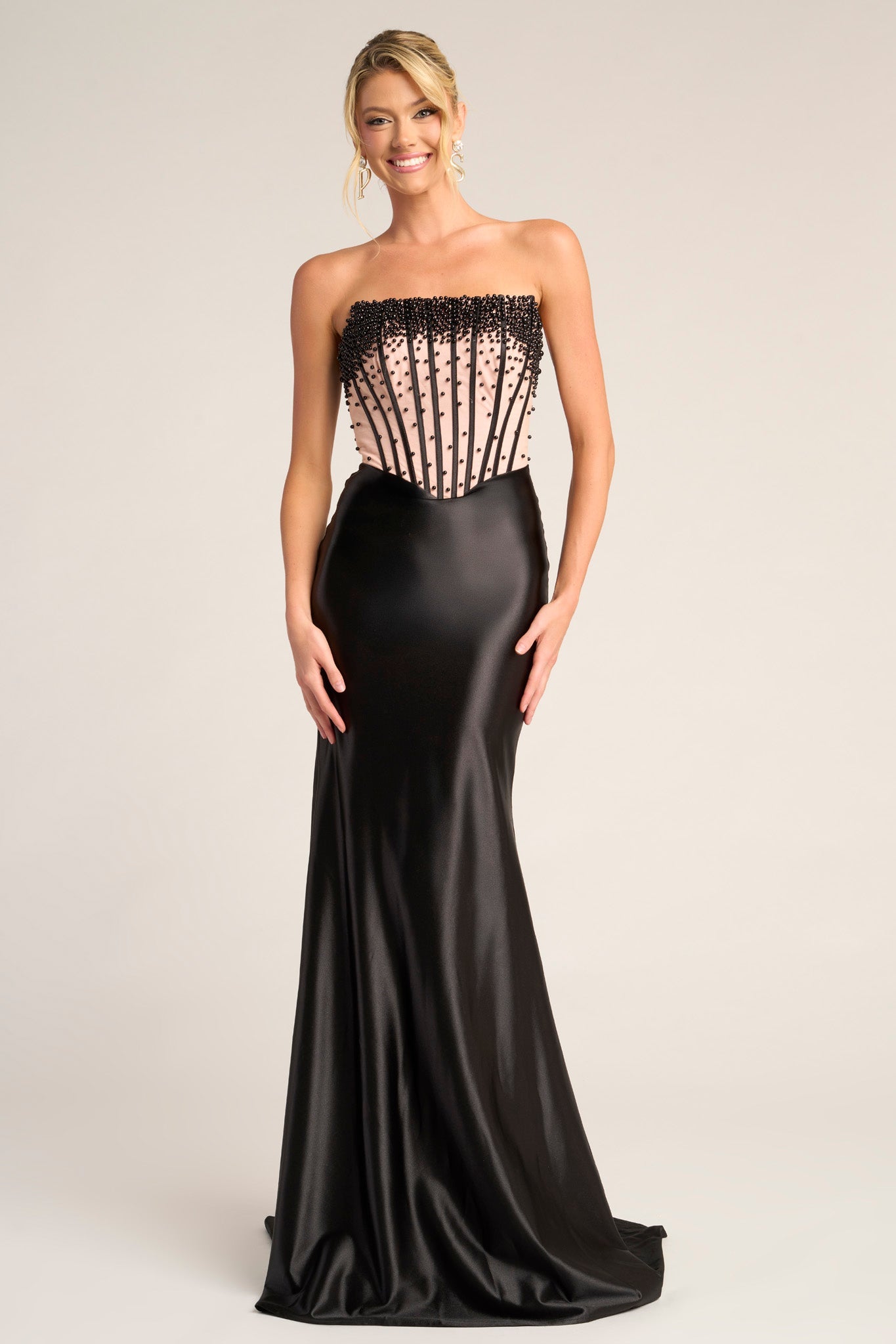 Portia and Scarlett Strapless Corset Prom Dress PS26094