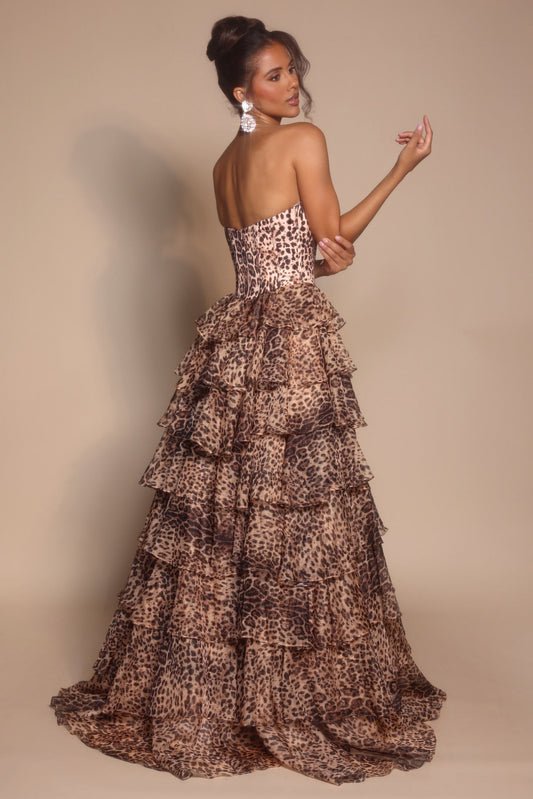 Portia & Scarlett Leopard Print Ballgown Prom Dress PS26098