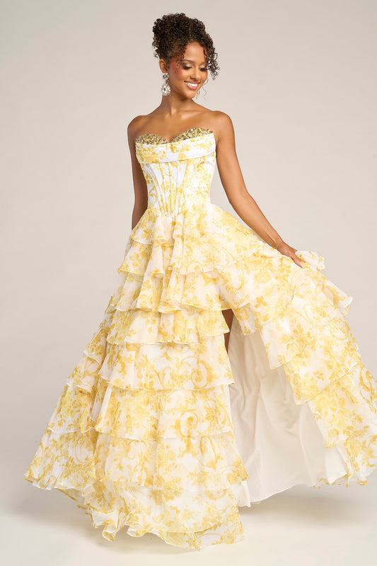 Portia and Scarlett Strapless Tiered Prom Dress PS26210