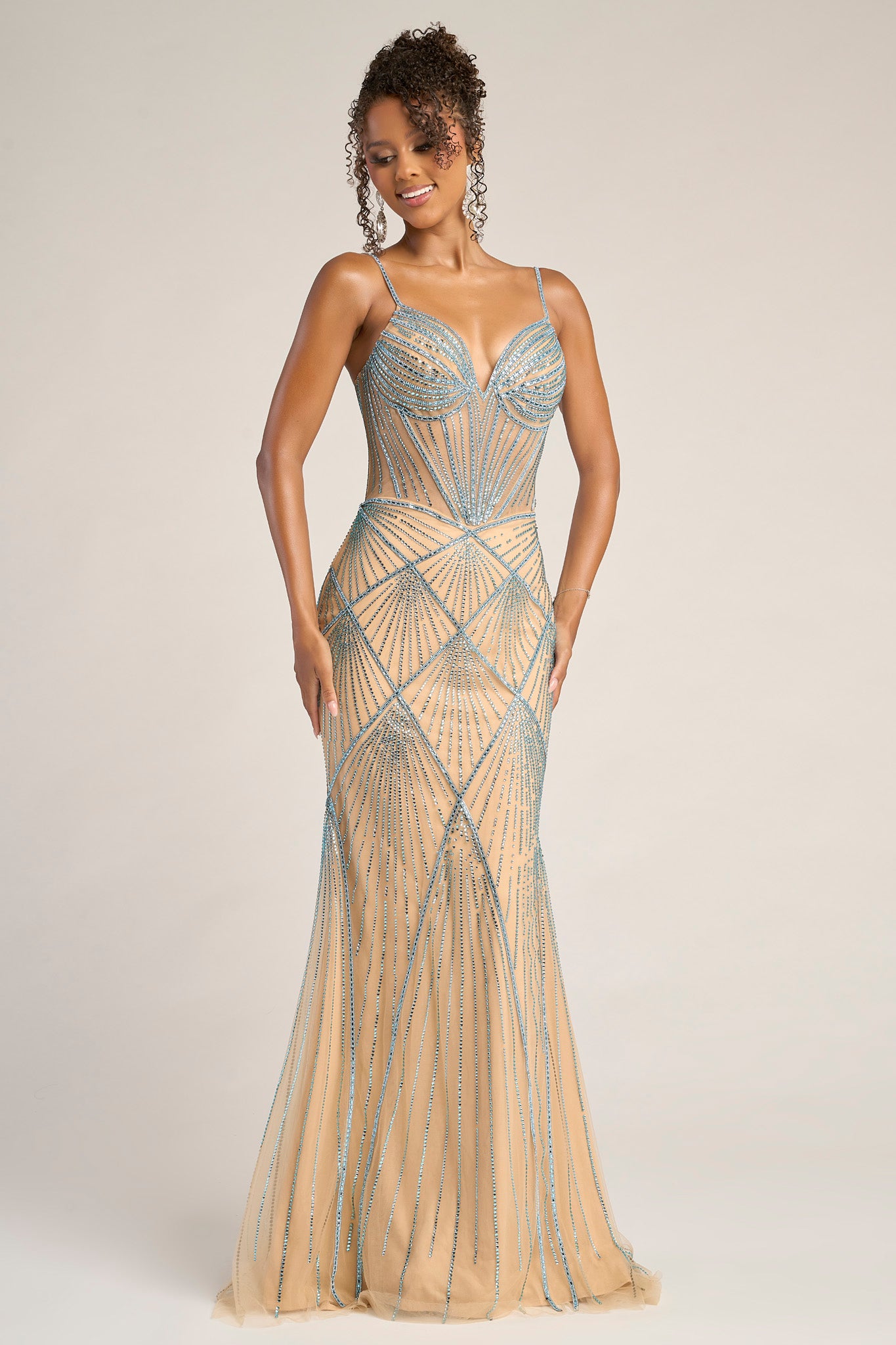 Portia & Scarlett Fitted Illusion Bodice Prom Dress PS26263