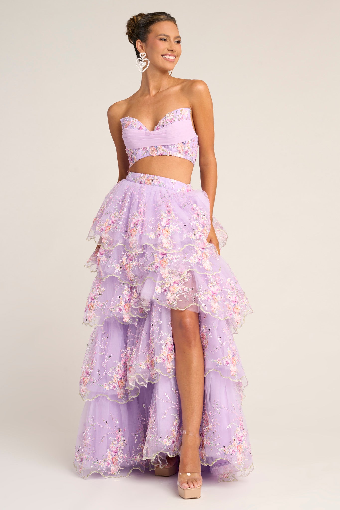 Portia & Scarlett Two Piece Ruffle Skirt Prom Gown PS26272