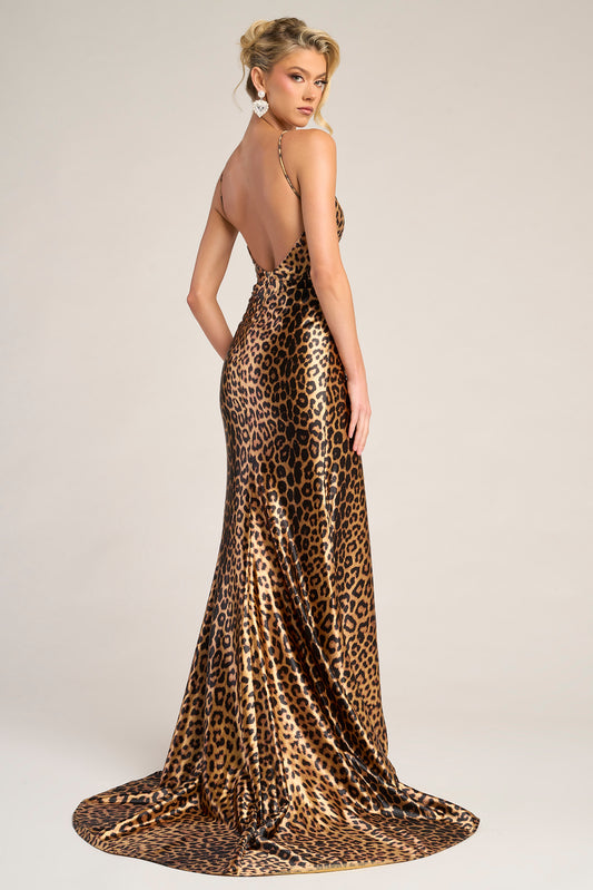 Portia and Scarlett Cheetah Print Prom Dress PS26276