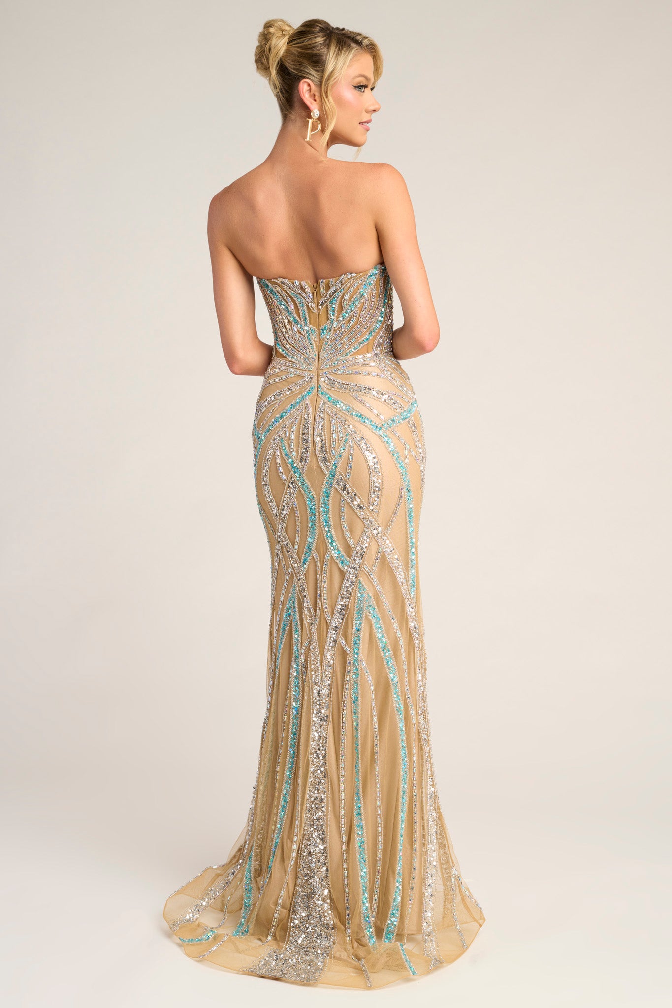 Portia and Scarlett Embellished Strapless Prom Dress PS26423C