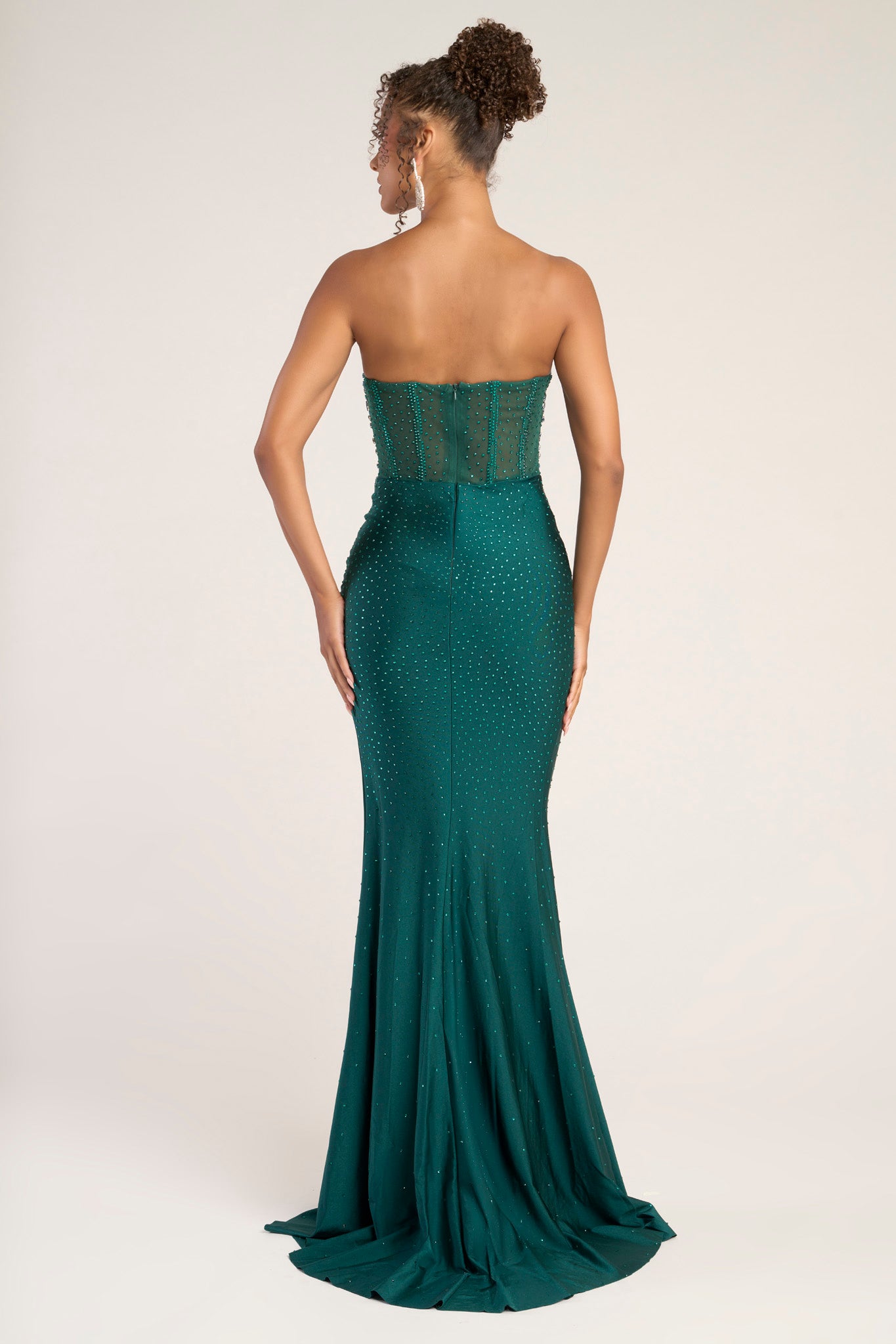 Portia and Scarlett Strapless Crystal Corset Prom Dress XO012