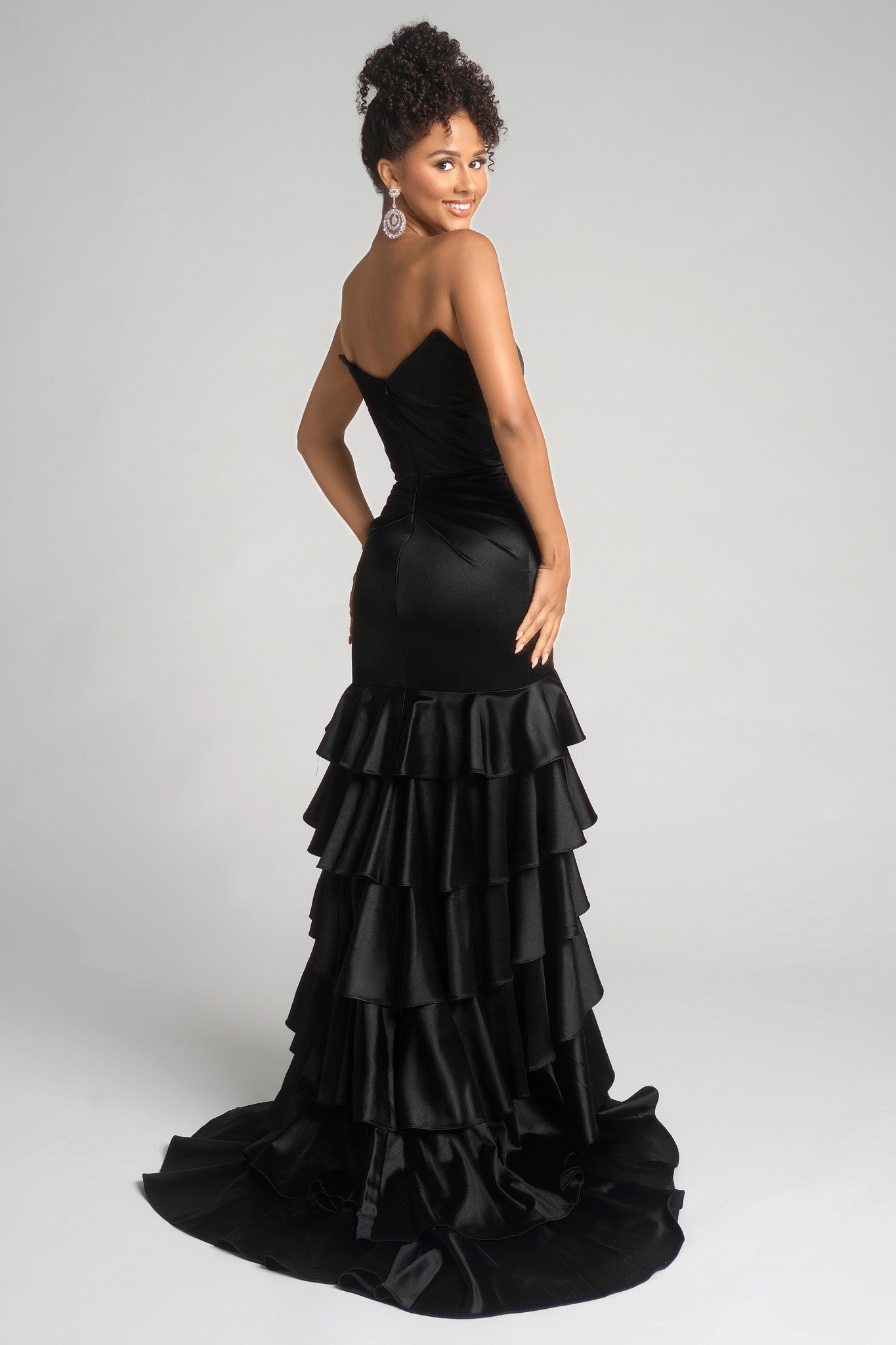 Portia and Scarlett Strapless Tiered Ruffle Prom Dress XO021