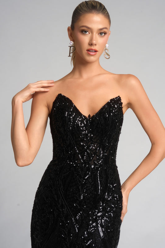 Portia and Scarlett Strapless Beaded Prom Dress XO134
