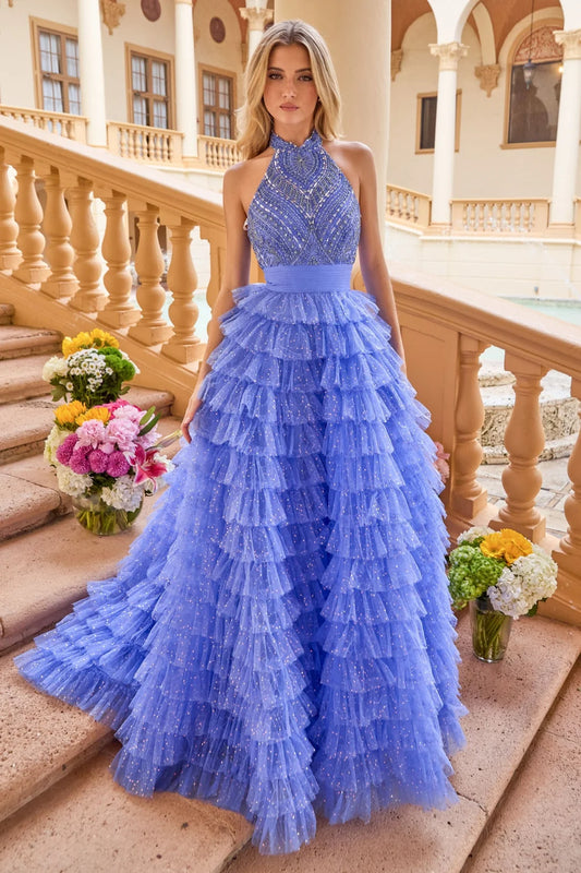 Ava Presley 47258 - Beaded Bodice Tiered Ball Gown