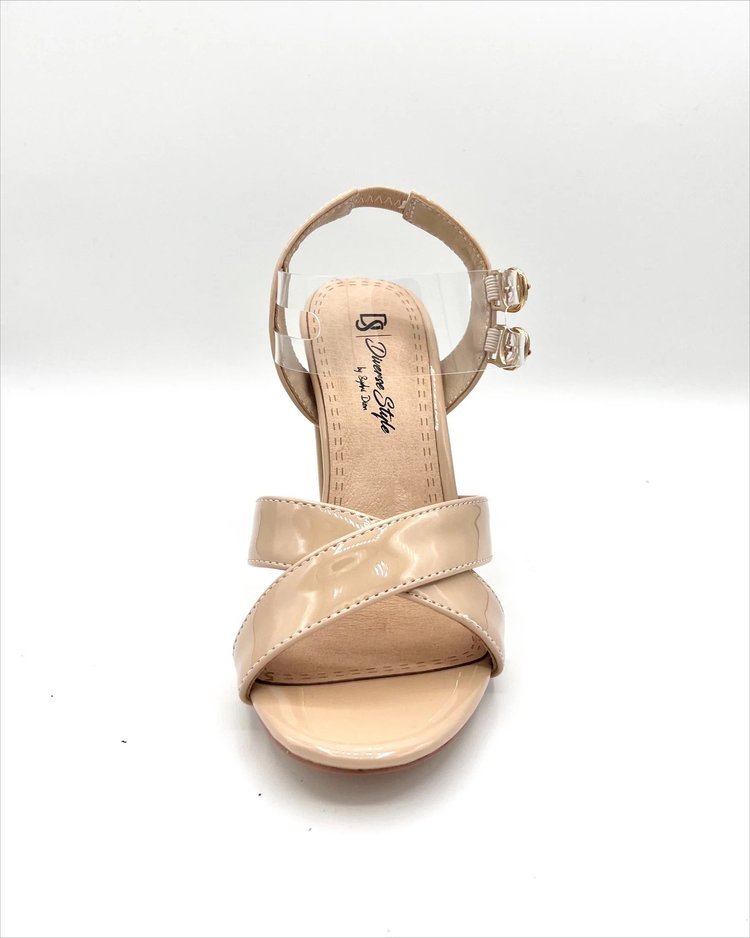 Kids Low Chunky Heel- Cashew