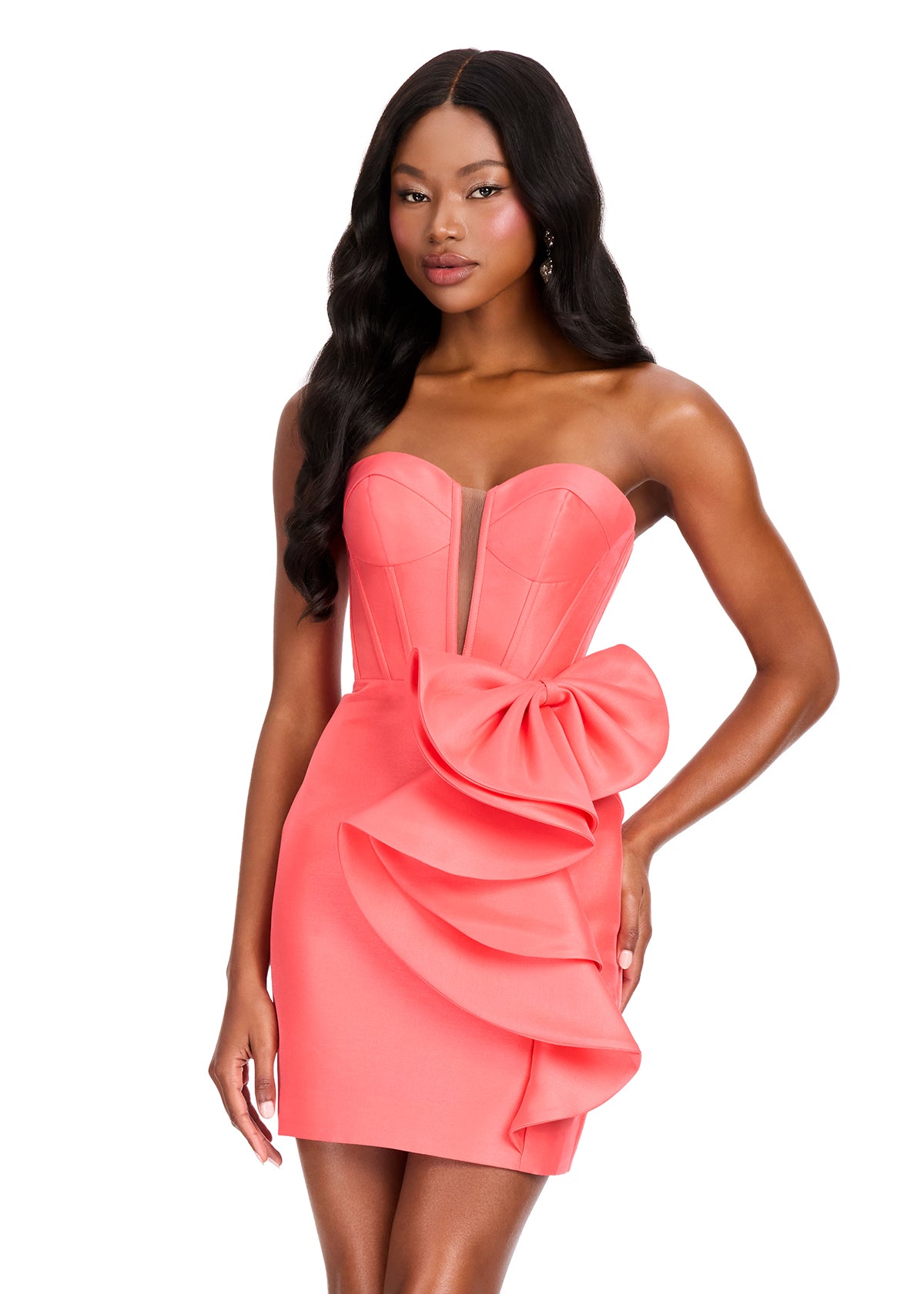 ASHLEYlauren 40025 - Mikado Ruffle Cocktail Dress