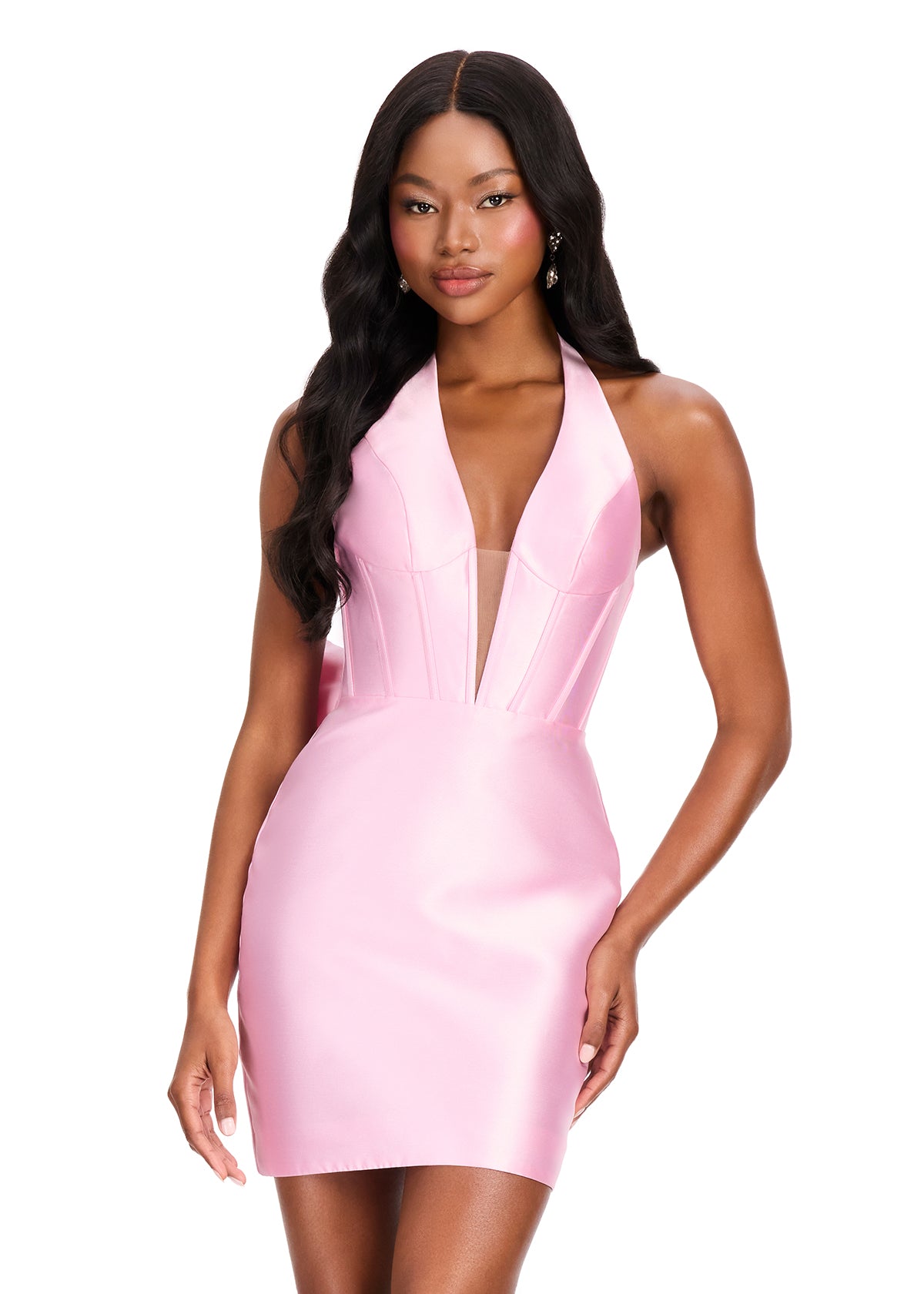 ASHLEYlauren 40026 - Mikado Halter Cocktail Dress