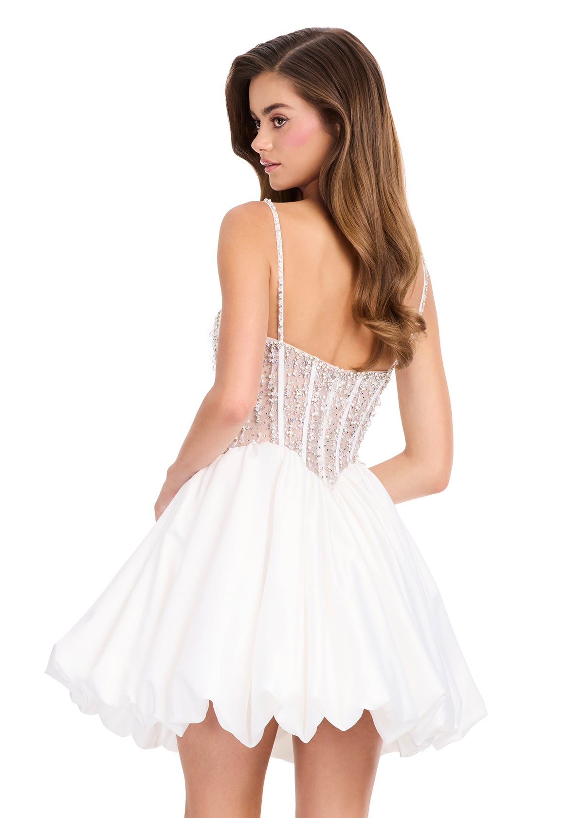 ASHLEYlauren 40032 - Beaded Bubble Skirt Cocktail Dress