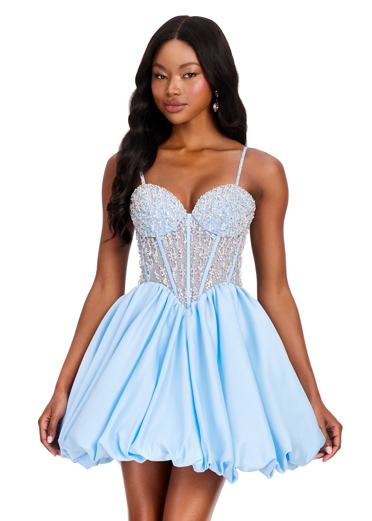 ASHLEYlauren 40032 - Beaded Bubble Skirt Cocktail Dress