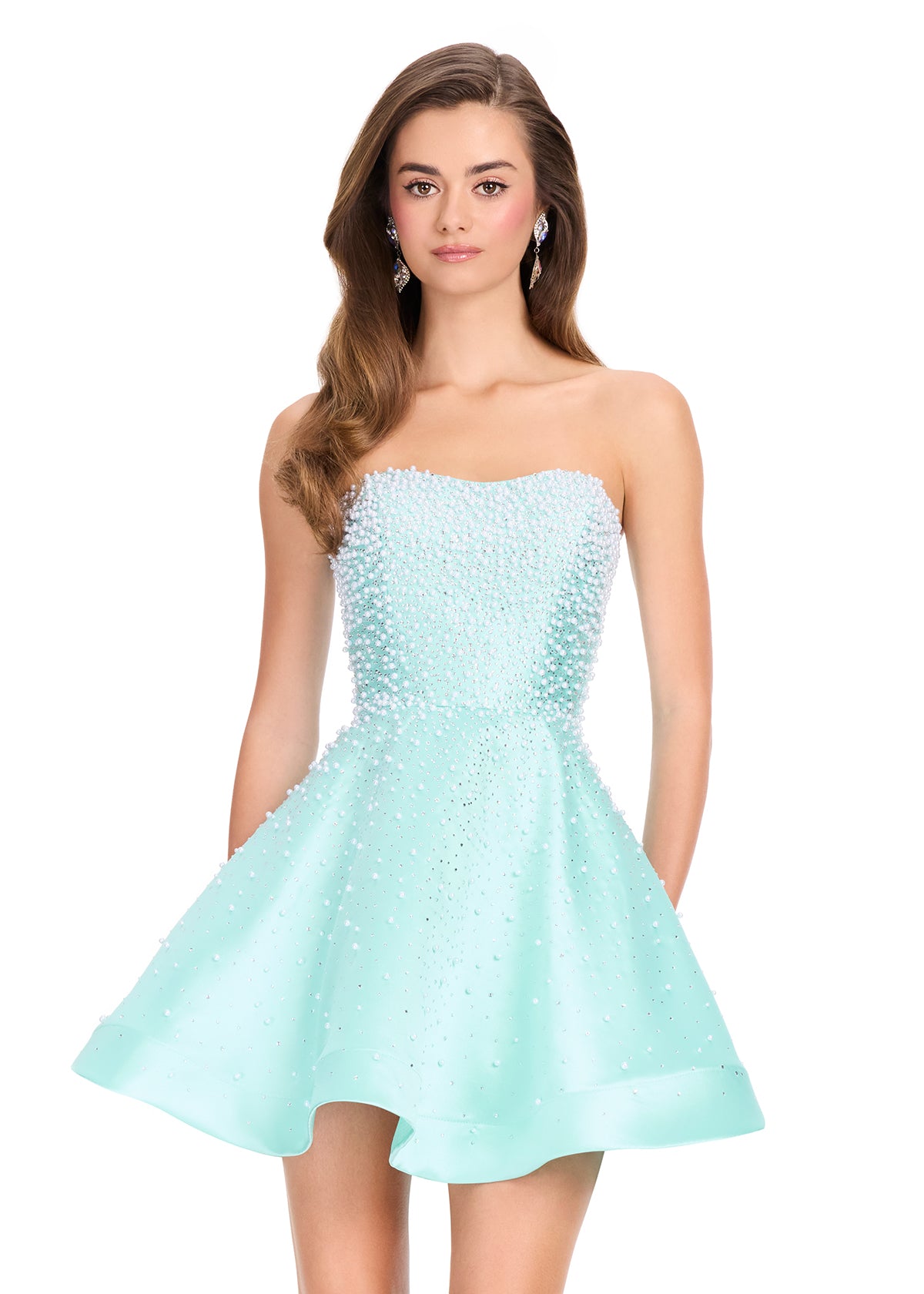 ASHLEYlauren 40043 - Embellished Fit and Flare Cocktail Dress
