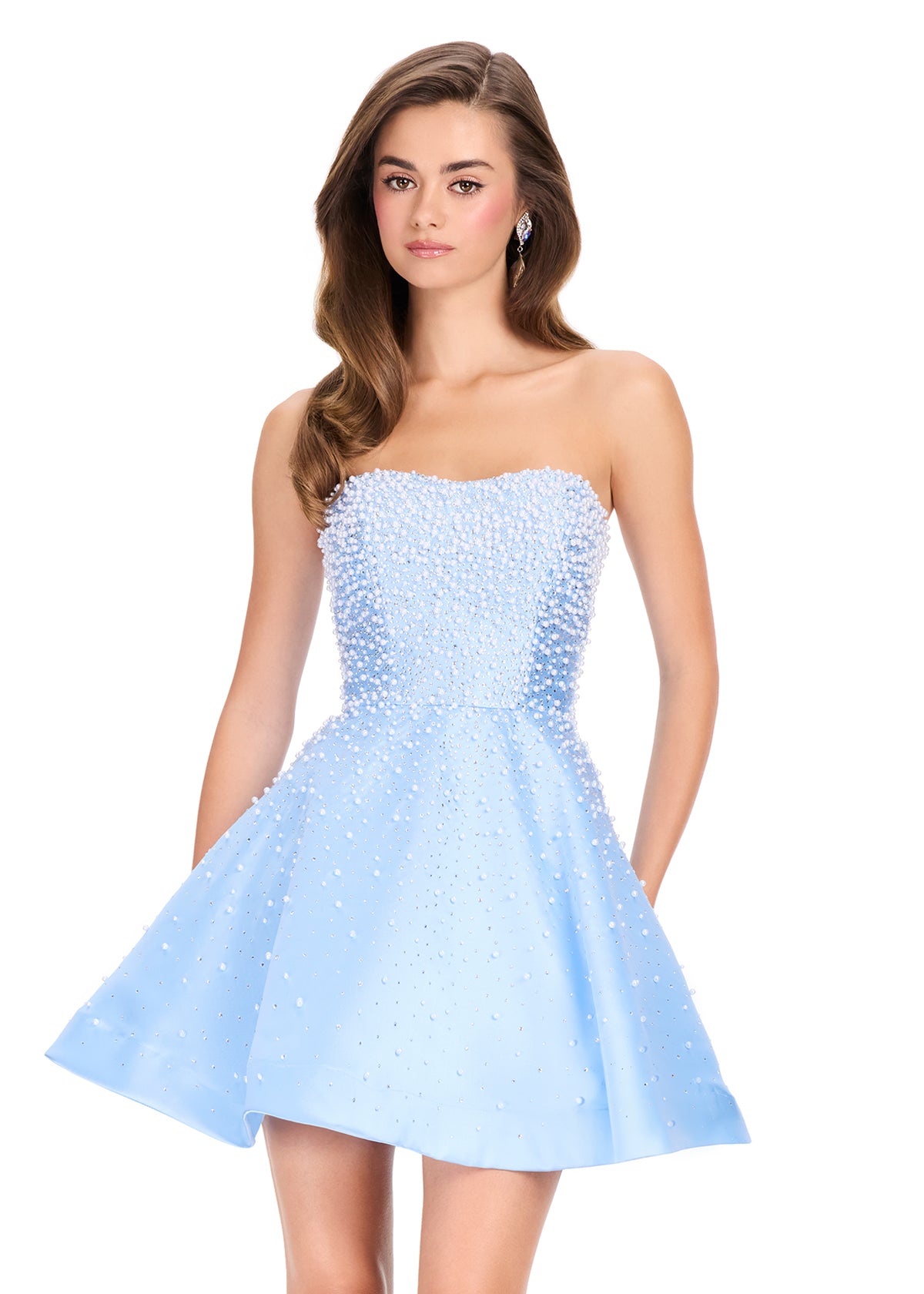 ASHLEYlauren 40043 - Embellished Fit and Flare Cocktail Dress