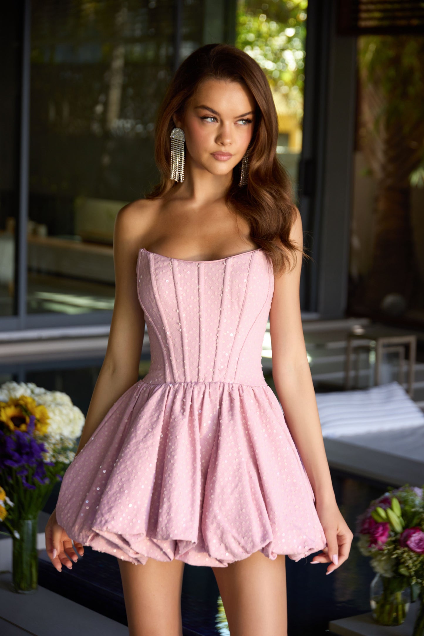 Ava Presley 42404 - Strapless Corset Flared Mini Dress