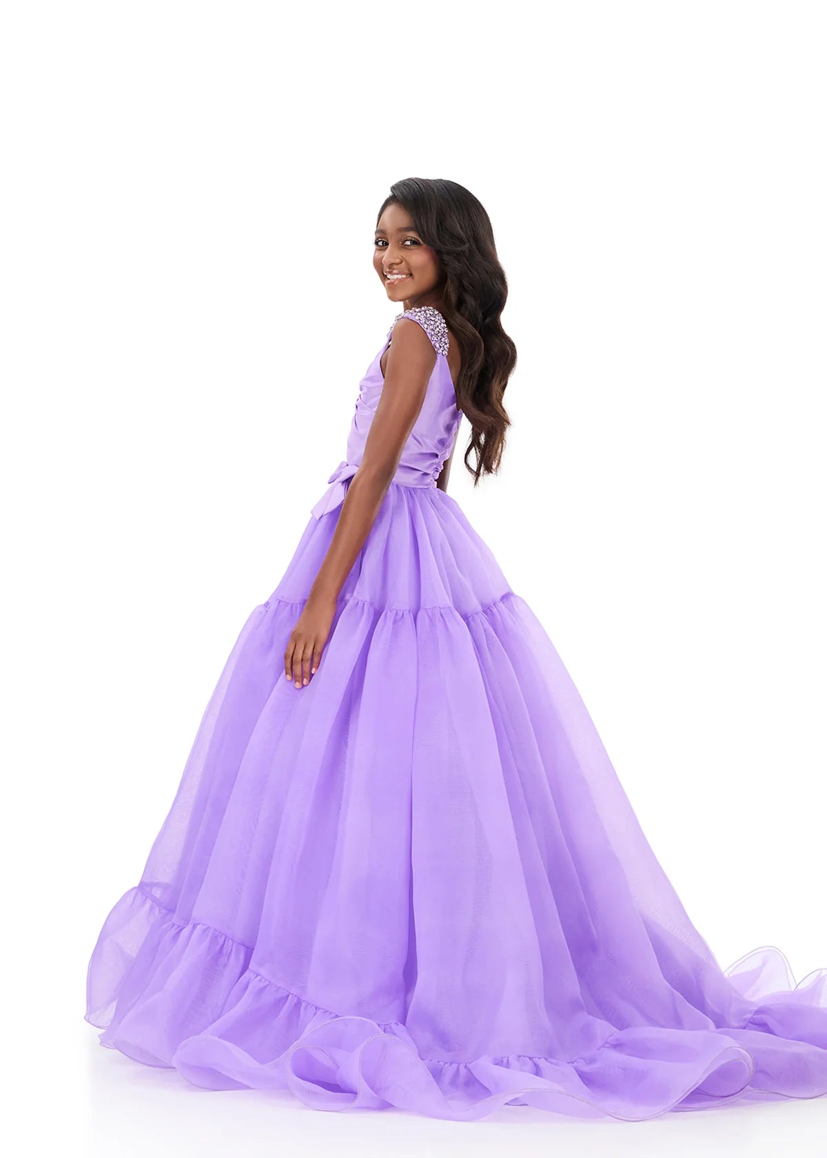 ASHLEYlauren Kids Organza Ball Gown 8340