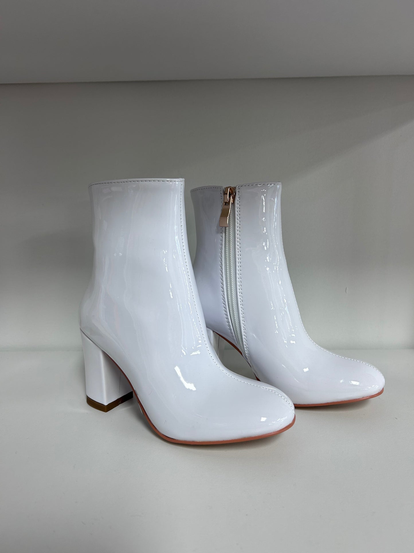 Kids White Leather Bootie