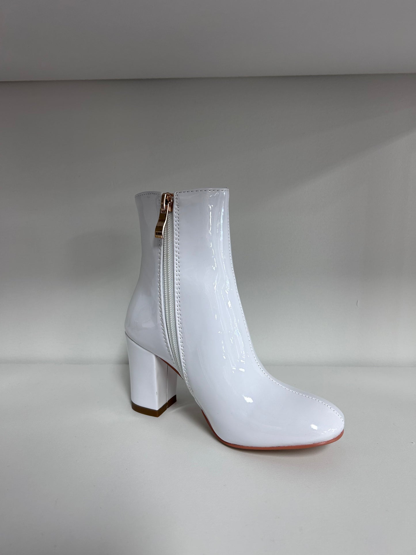 Kids White Leather Bootie