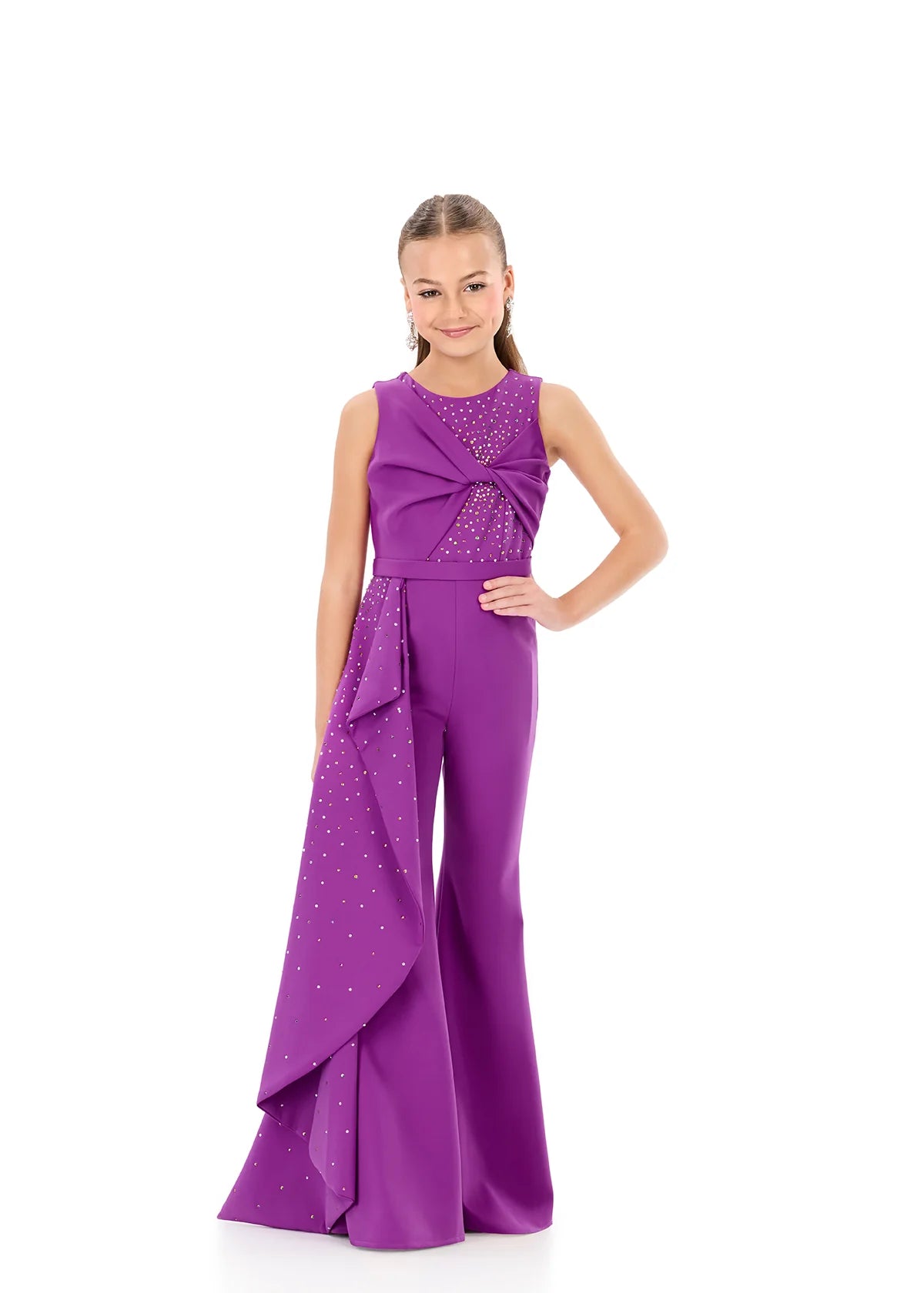 ASHLEYlauren Kids Scuba Ruffle Jumpsuit 8341