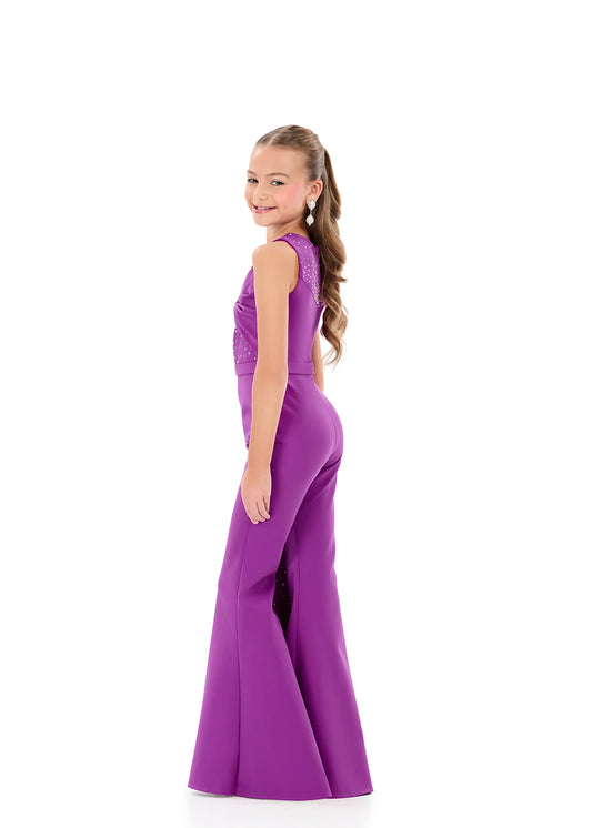 ASHLEYlauren Kids Scuba Ruffle Jumpsuit 8341