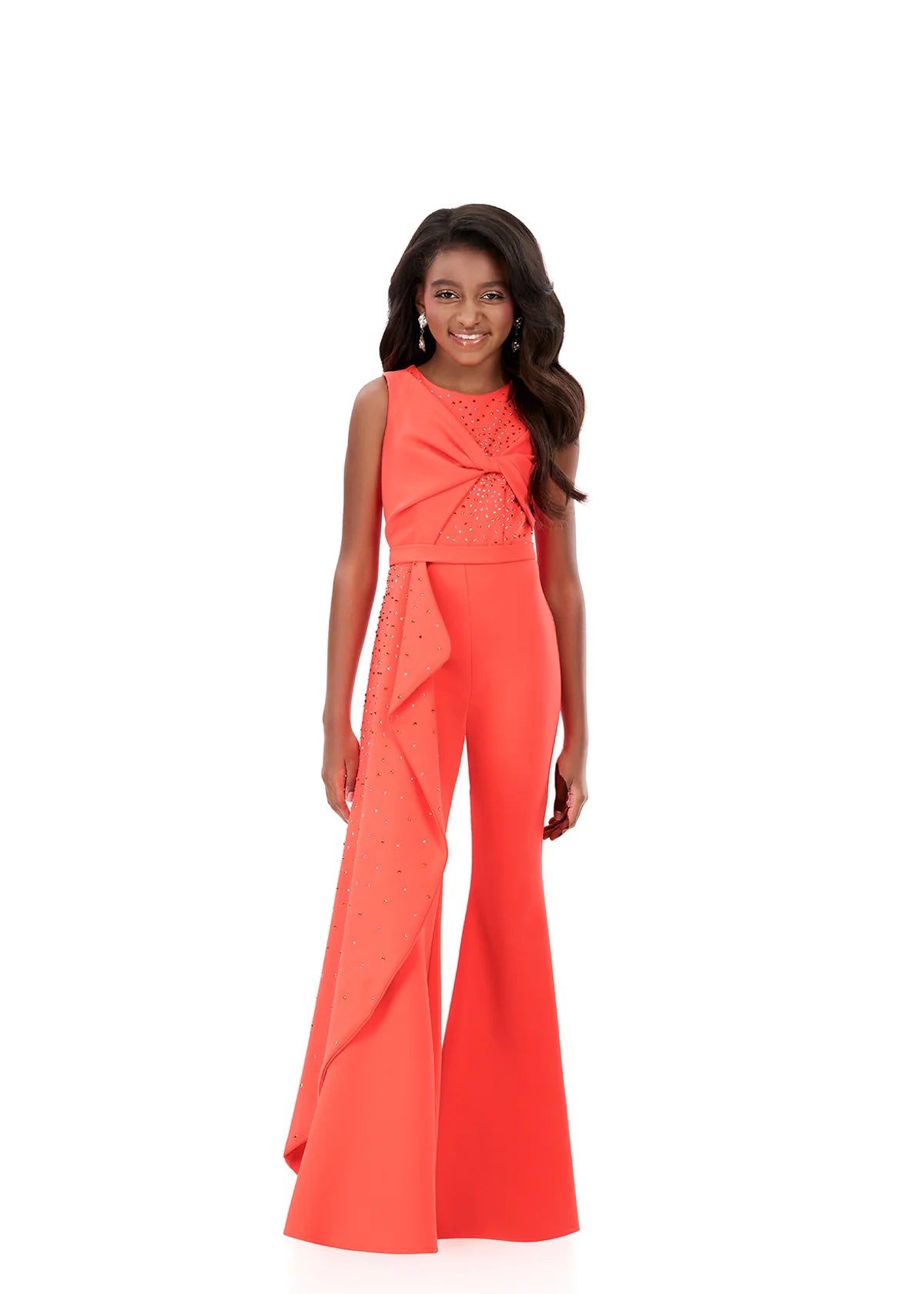 ASHLEYlauren Kids Scuba Ruffle Jumpsuit 8341