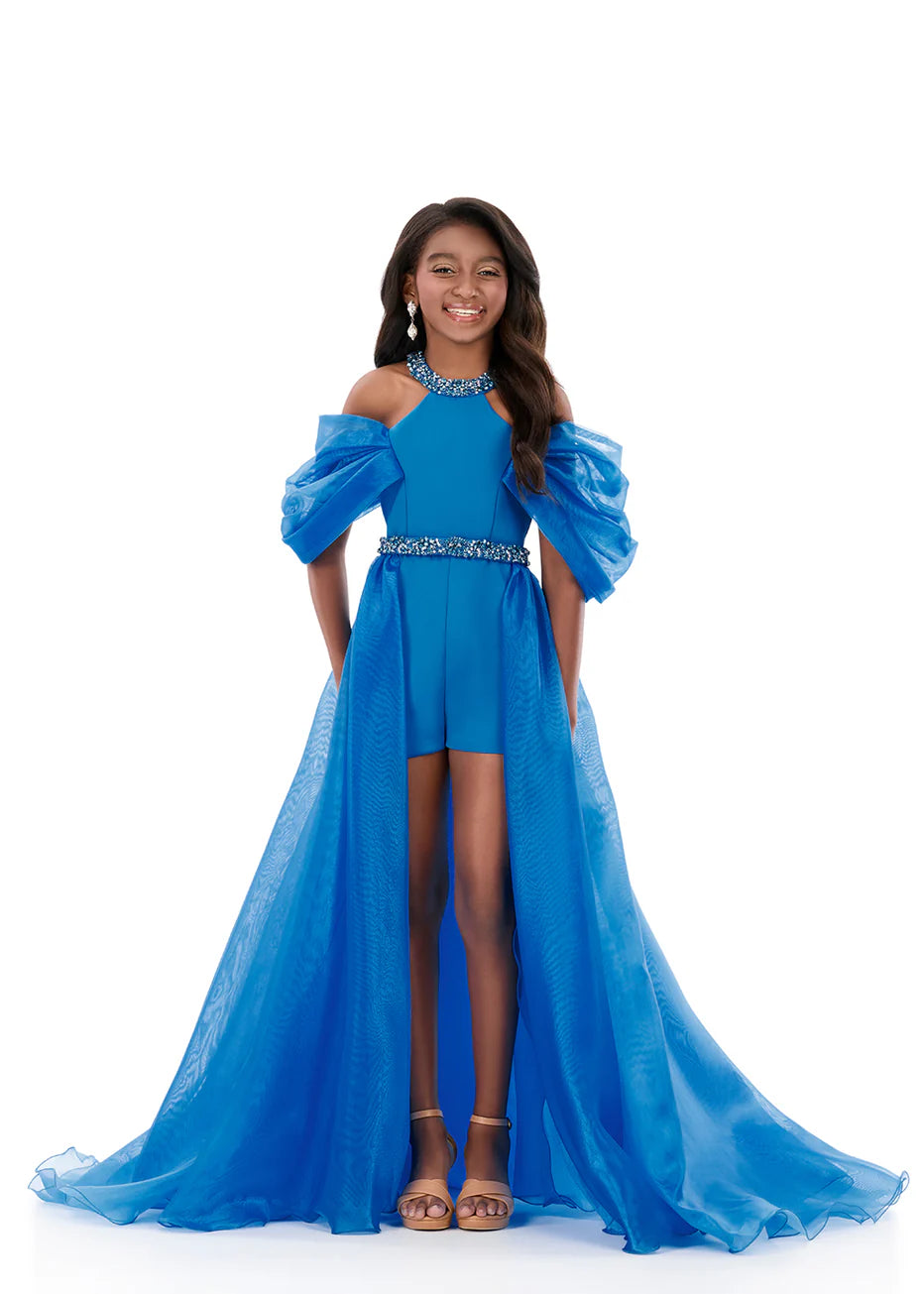 ASHLEYlauren Kids Romper with Overskirt 8339