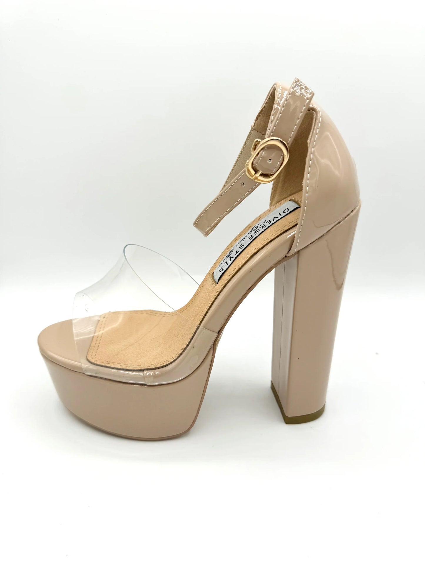 Platform Chunky Heel - PL Lucite Cashew