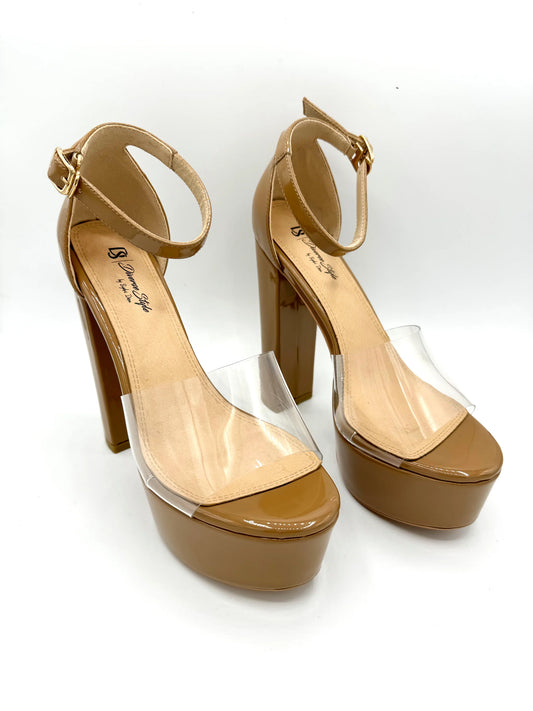 Platform Chunky Heel - PL Lucite Oatmeal