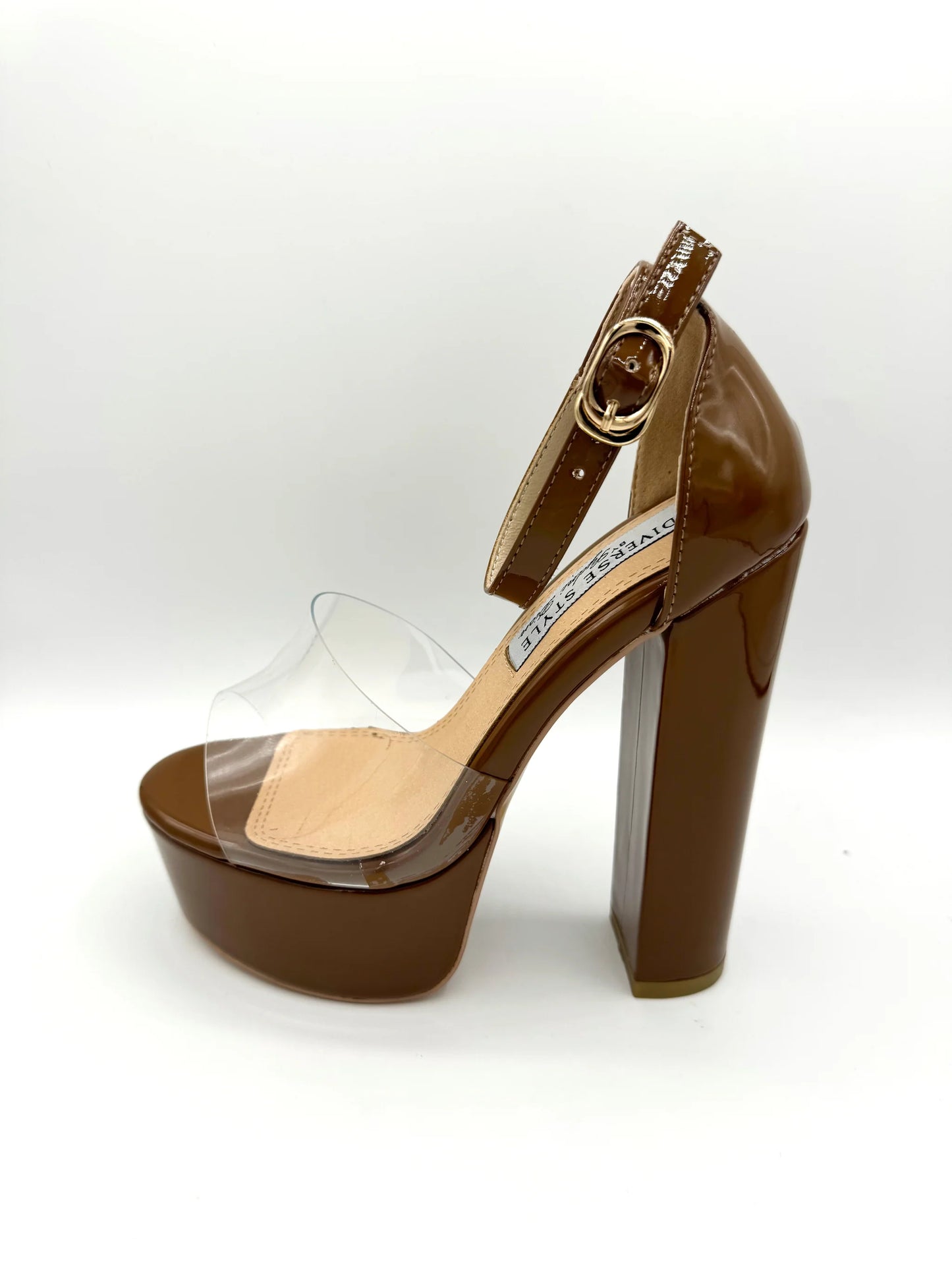 Platform Chunky Heel - PL Lucite Cinnamon