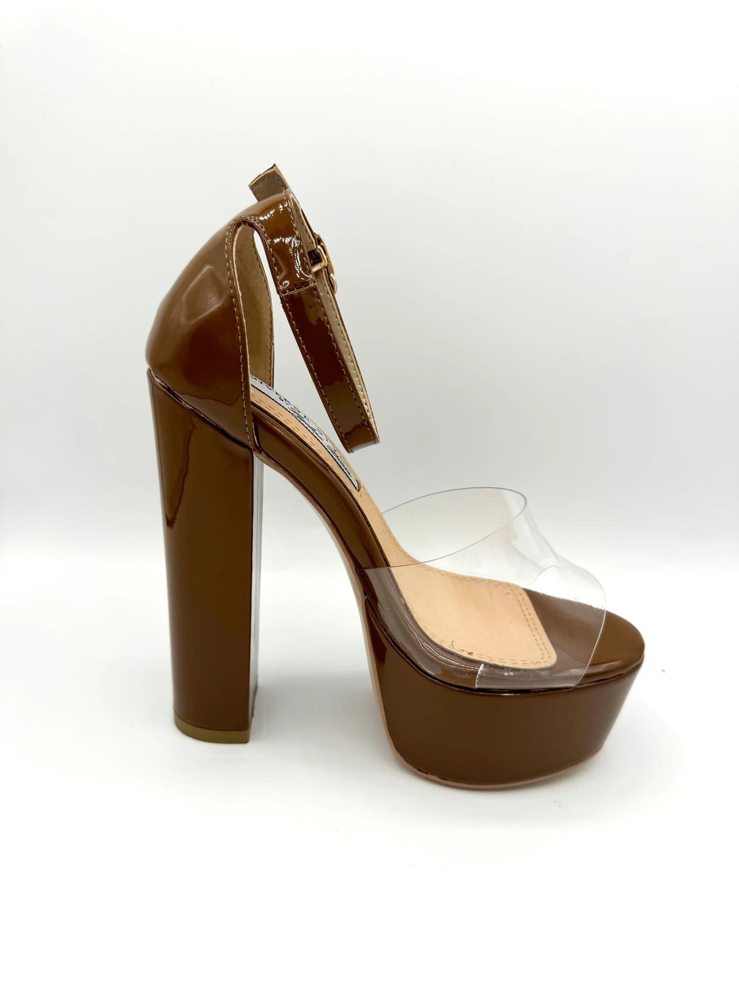 Platform Chunky Heel - PL Lucite Cinnamon