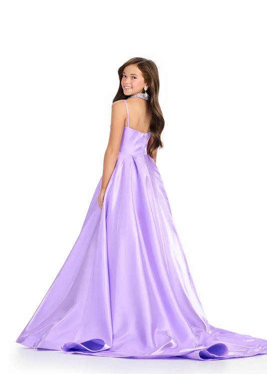 ASHLEYlauren Kids Satin Ball Gown 8275