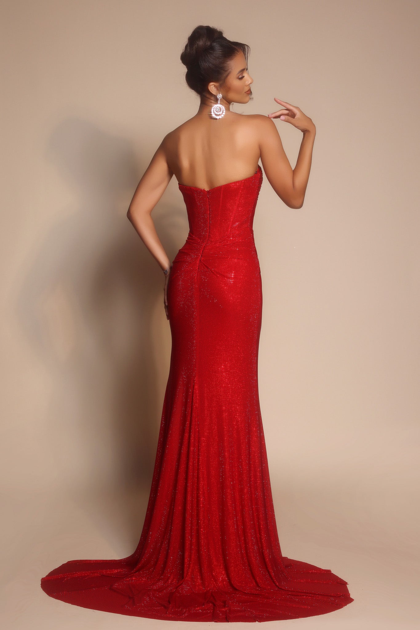 Portia and Scarlett Fitted Illusion Plunge Prom Dress PS26026