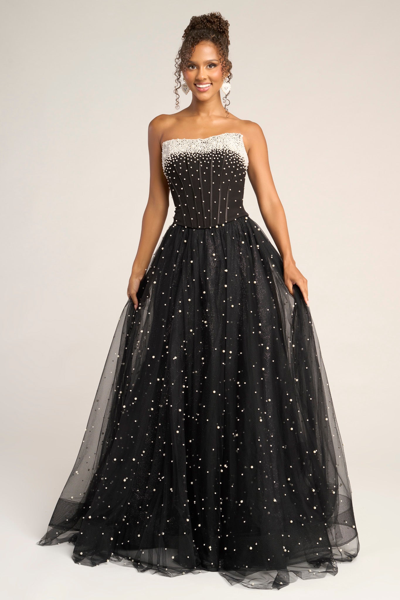 Portia and Scarlett Strapless A-Line Corset Prom Dress PS26034