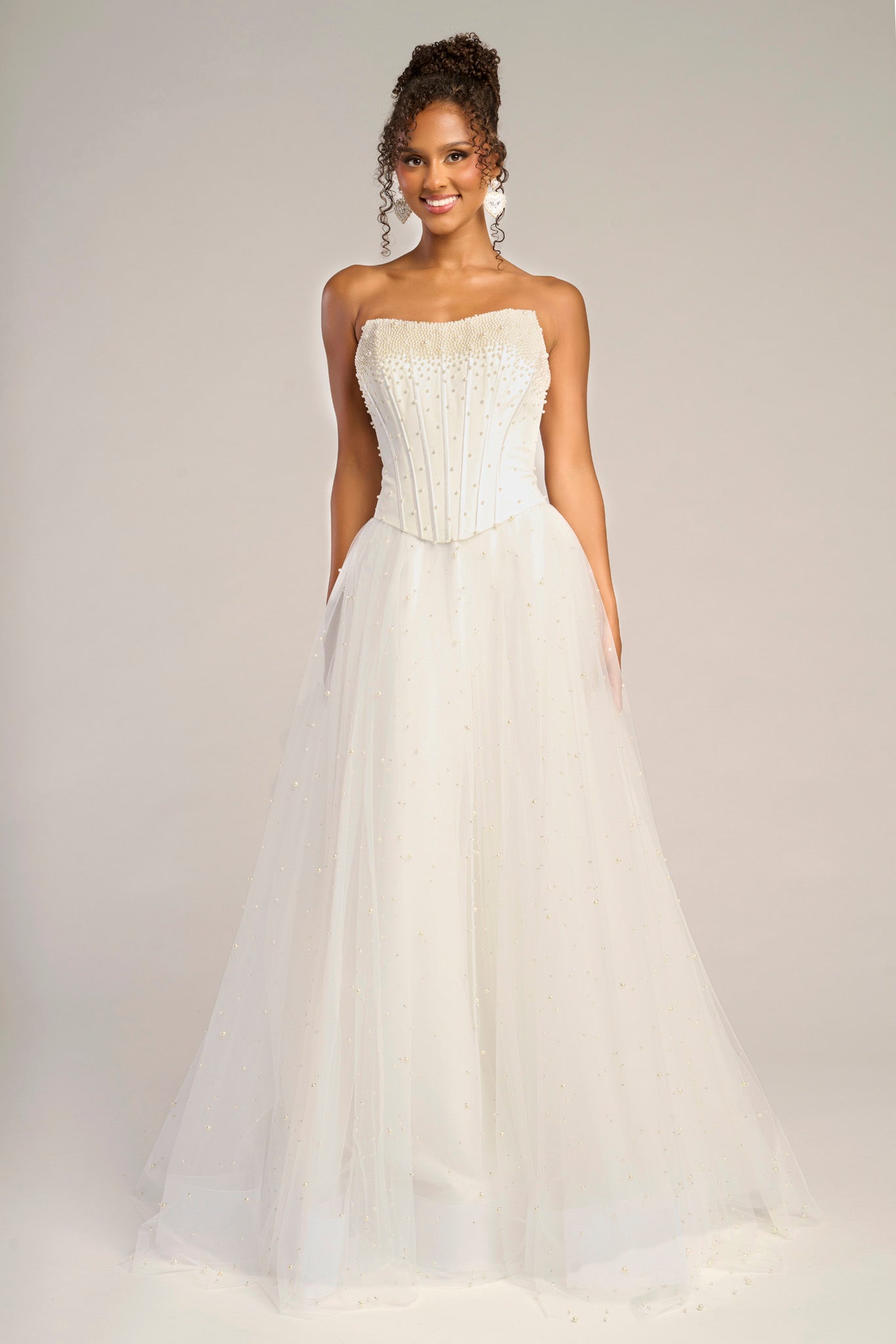 Portia and Scarlett Strapless A-Line Corset Prom Dress PS26034