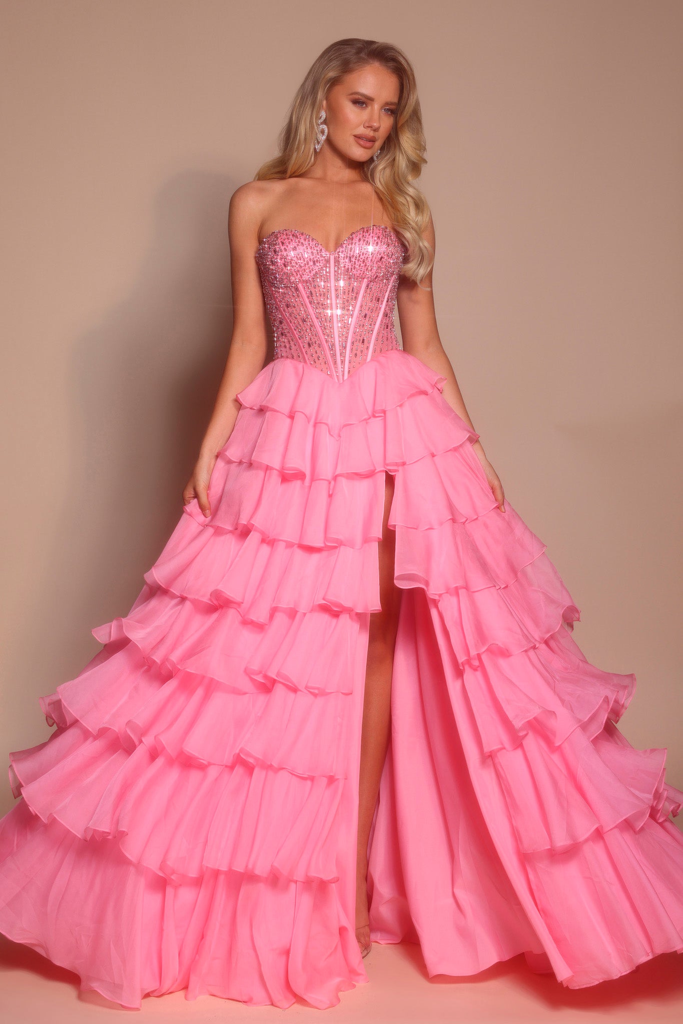 Portia and Scarlett Strapless Corset A-line Prom Dress PS26037