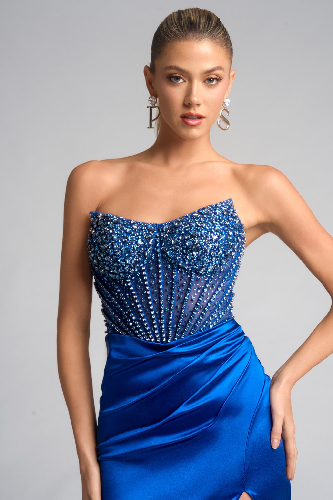 Portia and Scarlett Strapless Corset Prom Dress PS26041