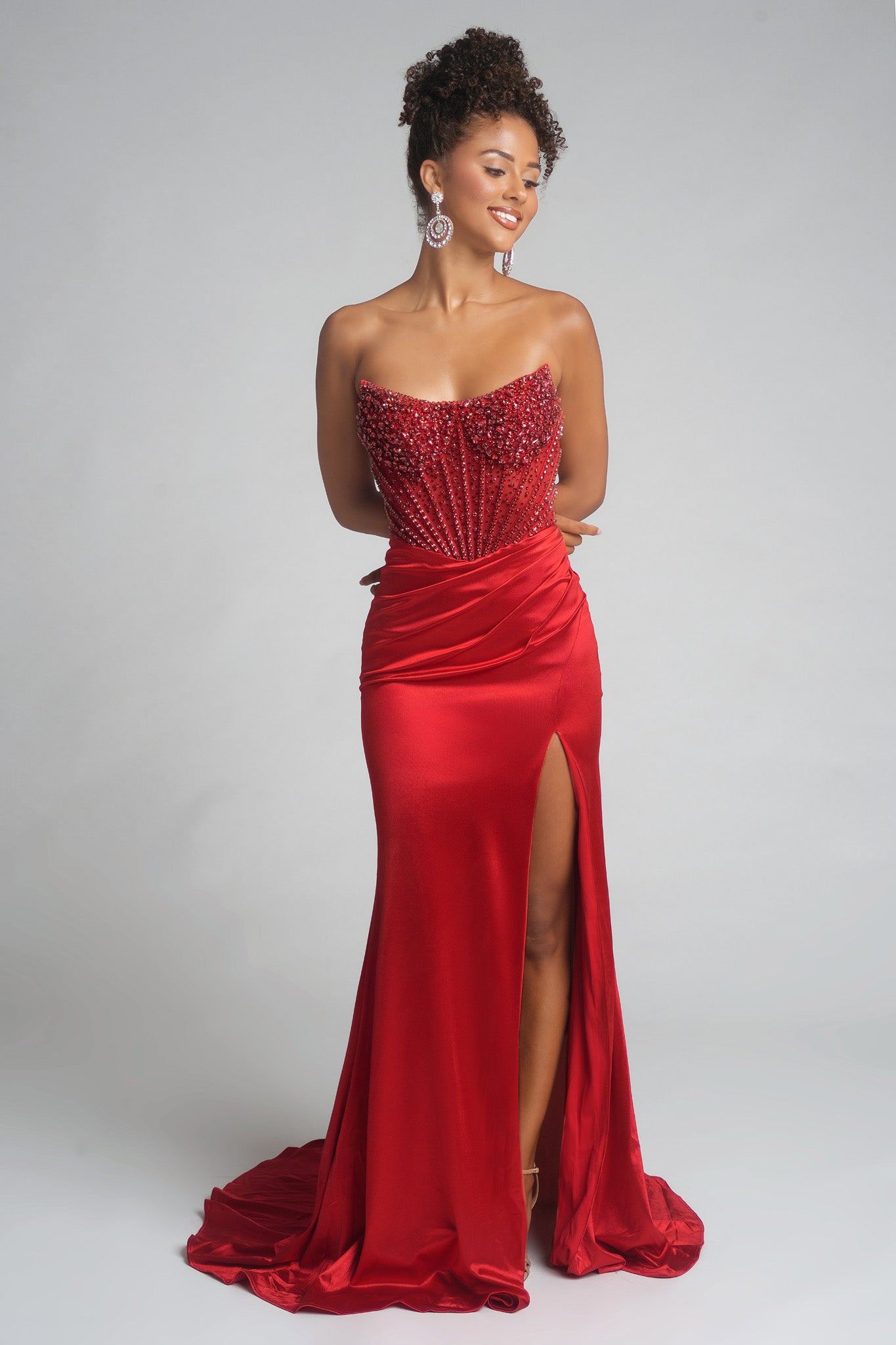 Portia and Scarlett Strapless Corset Prom Dress PS26041
