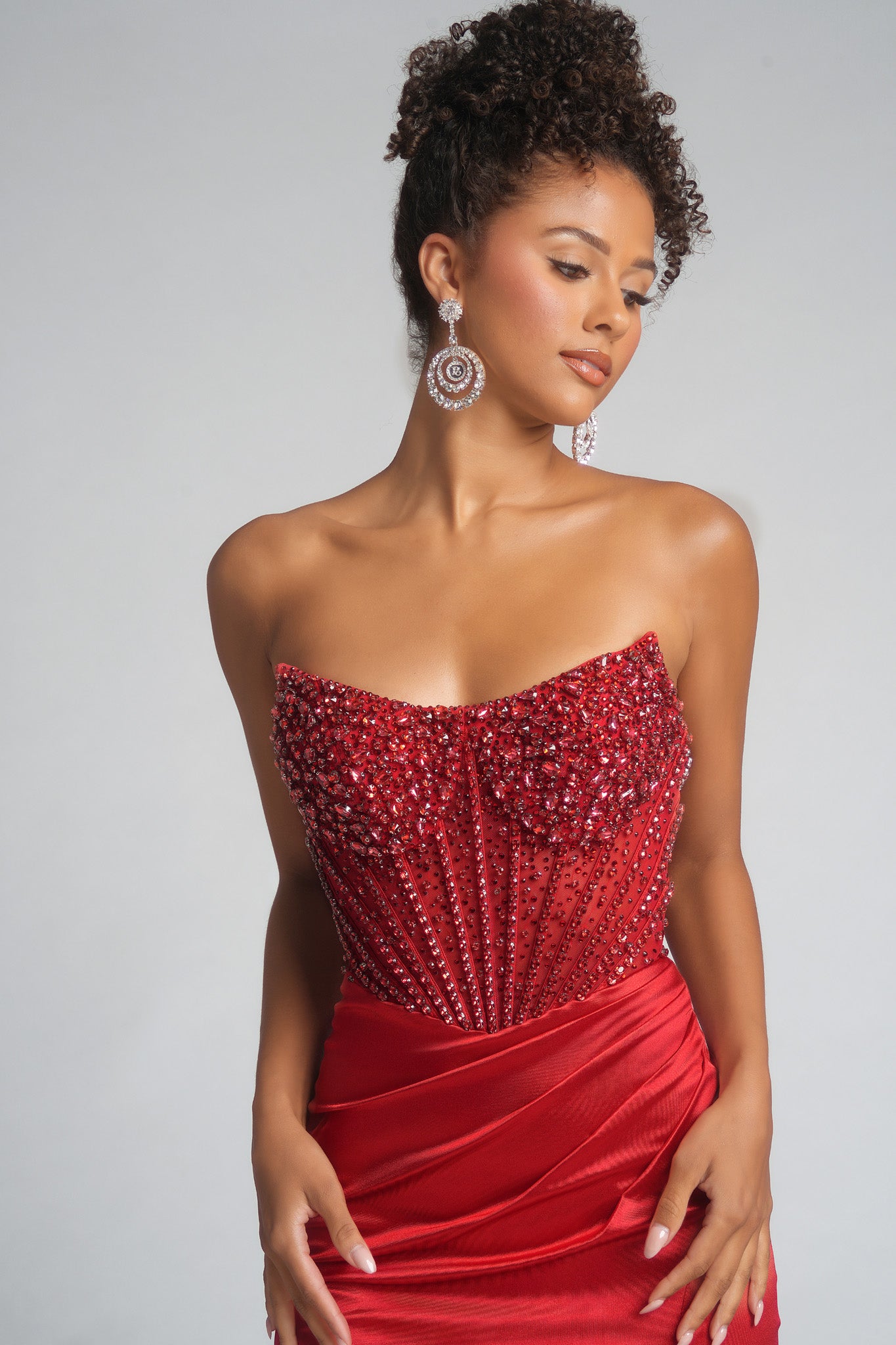 Portia and Scarlett Strapless Corset Prom Dress PS26041