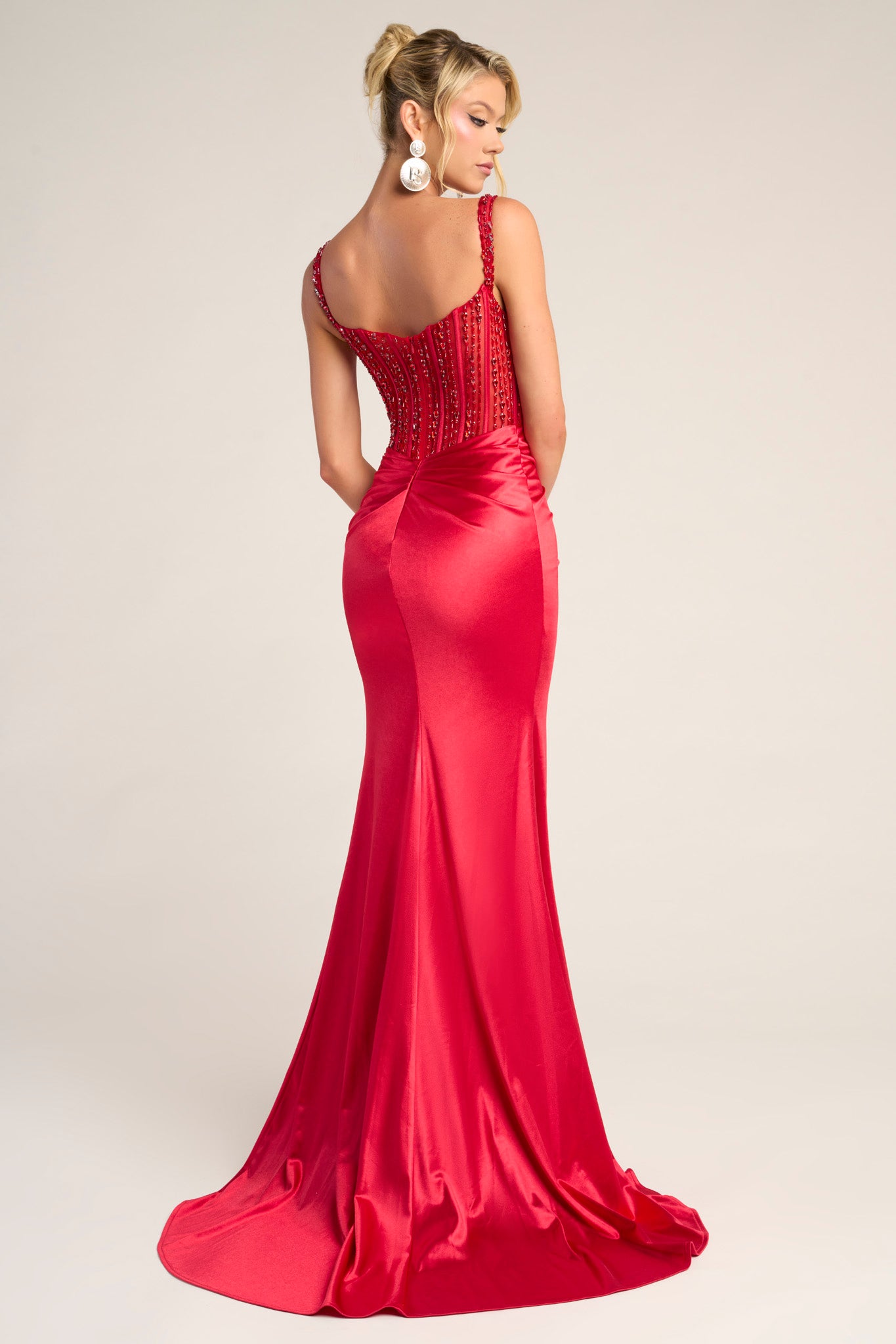 Portia and Scarlett Beaded Corset Prom Dress PS26046