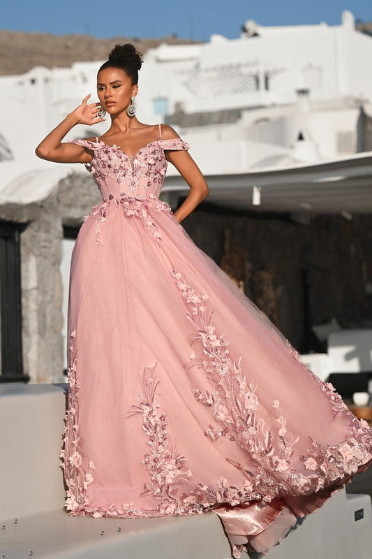 Portia and Scarlett Corset Lace Ball Gown Prom Dress PS26055