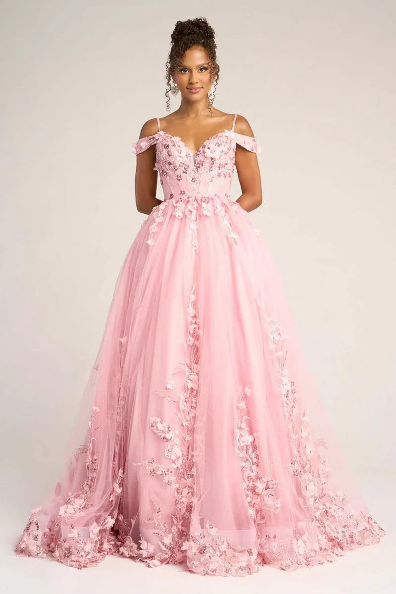 Portia and Scarlett Corset Lace Ball Gown Prom Dress PS26055