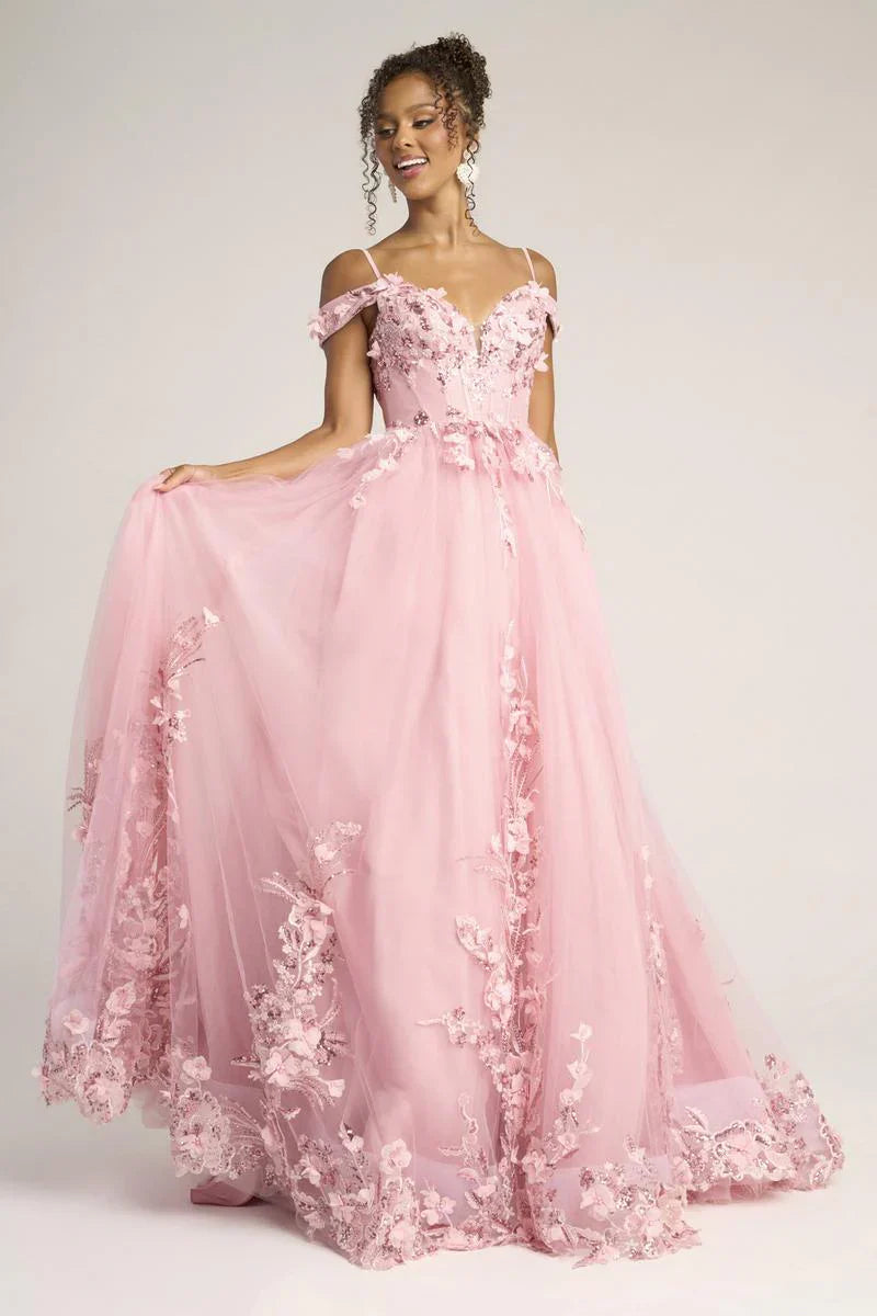 Portia and Scarlett Corset Lace Ball Gown Prom Dress PS26055