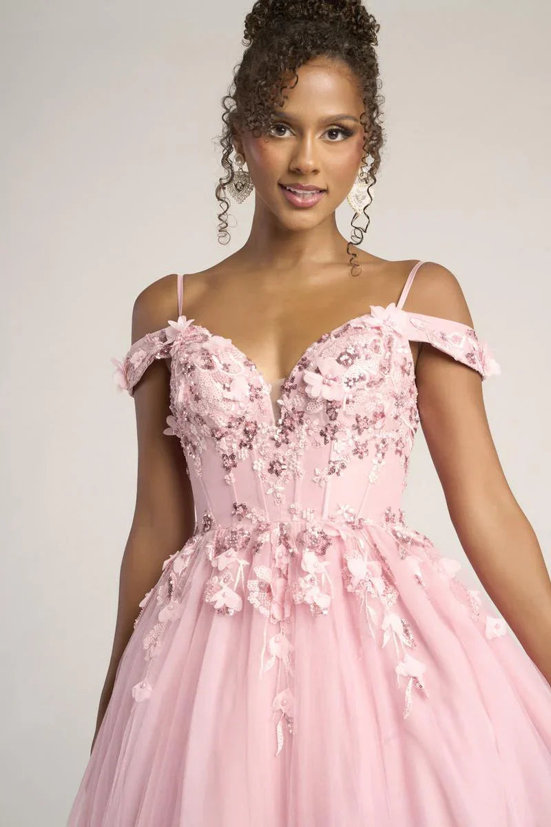 Portia and Scarlett Corset Lace Ball Gown Prom Dress PS26055