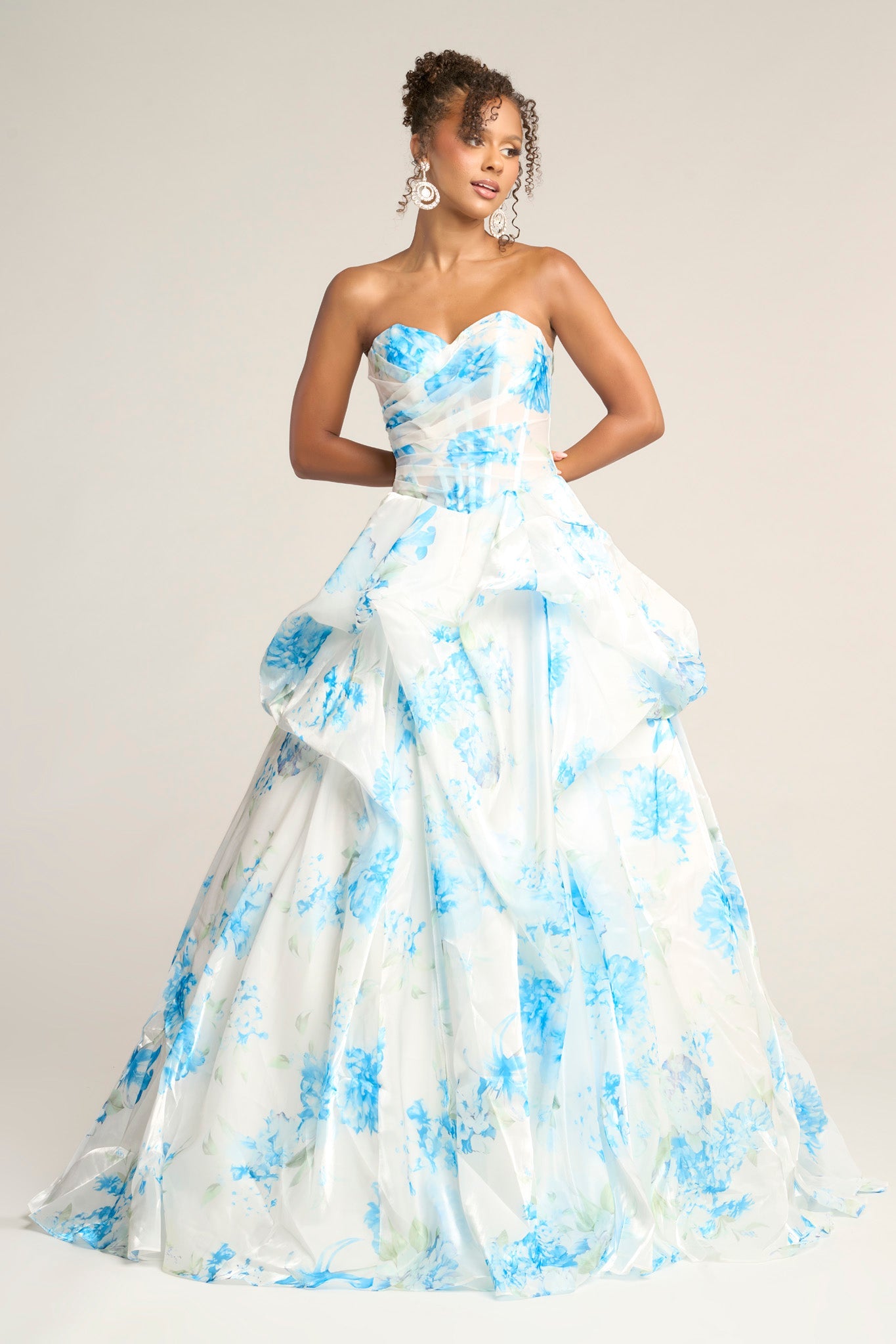 Portia and Scarlett Floral Ball Gown Prom Dress PS26083