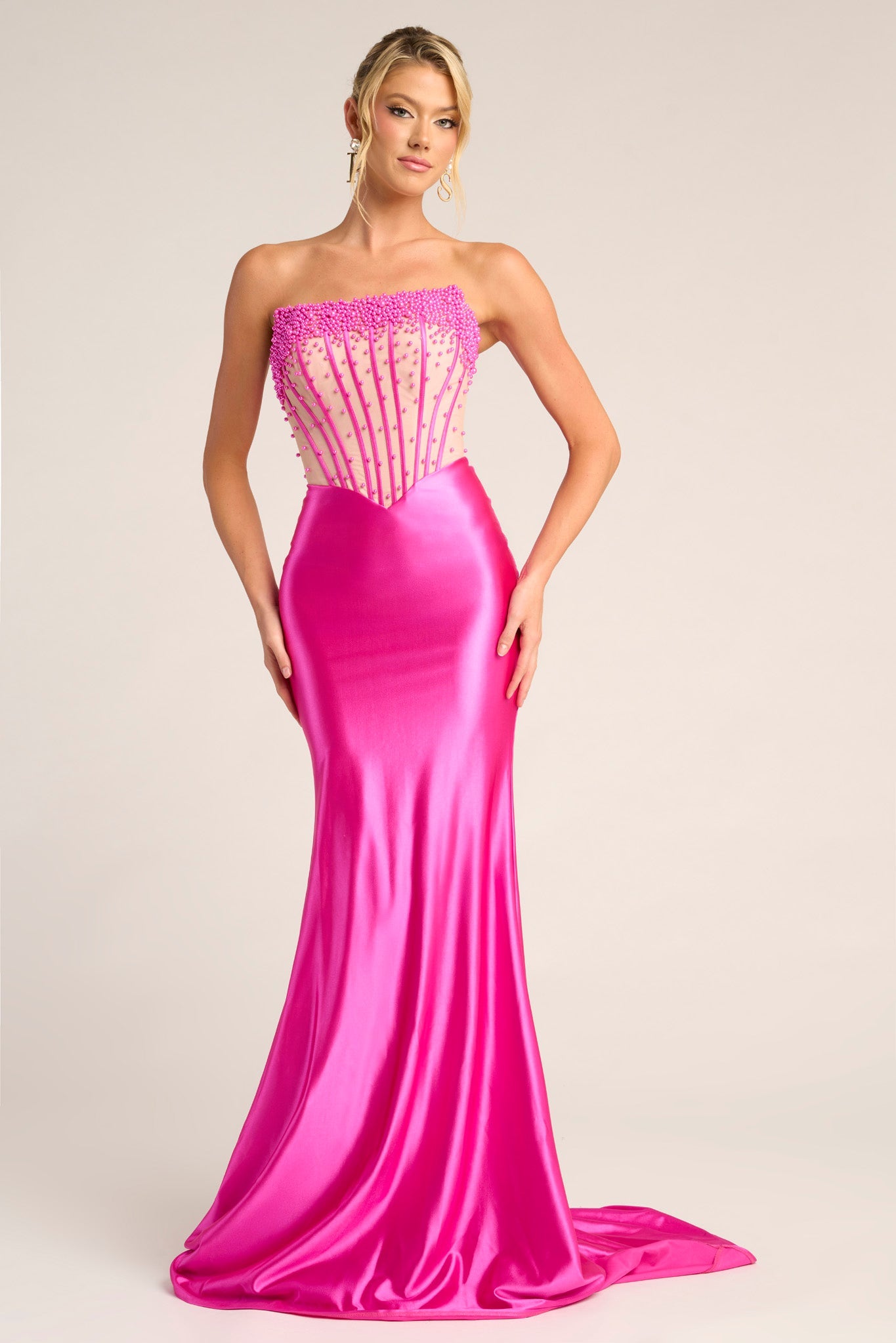 Portia and Scarlett Strapless Corset Prom Dress PS26094