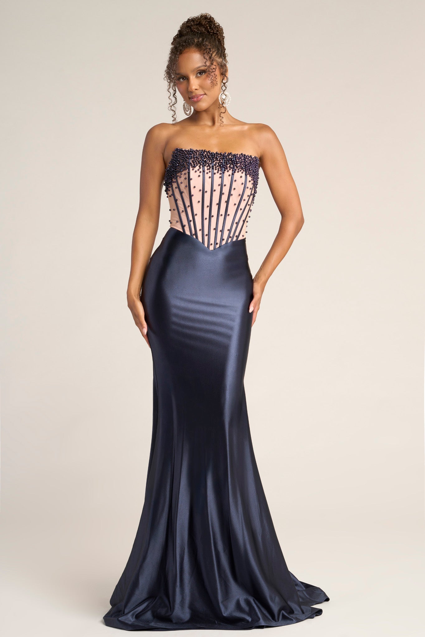 Portia and Scarlett Strapless Corset Prom Dress PS26094
